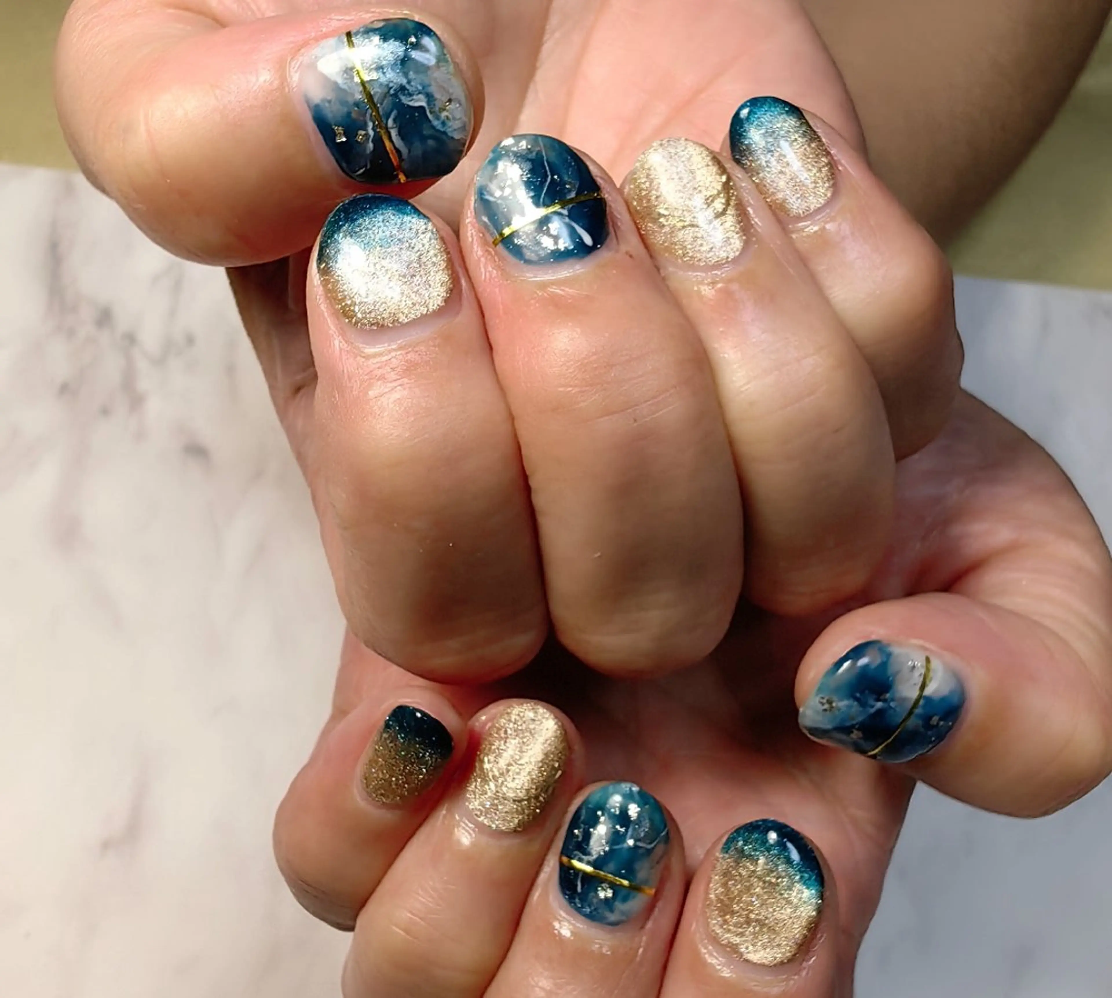 ネイル 大理石ネイル(マーブル) ハンドネイル reve あやののネイルデザイン