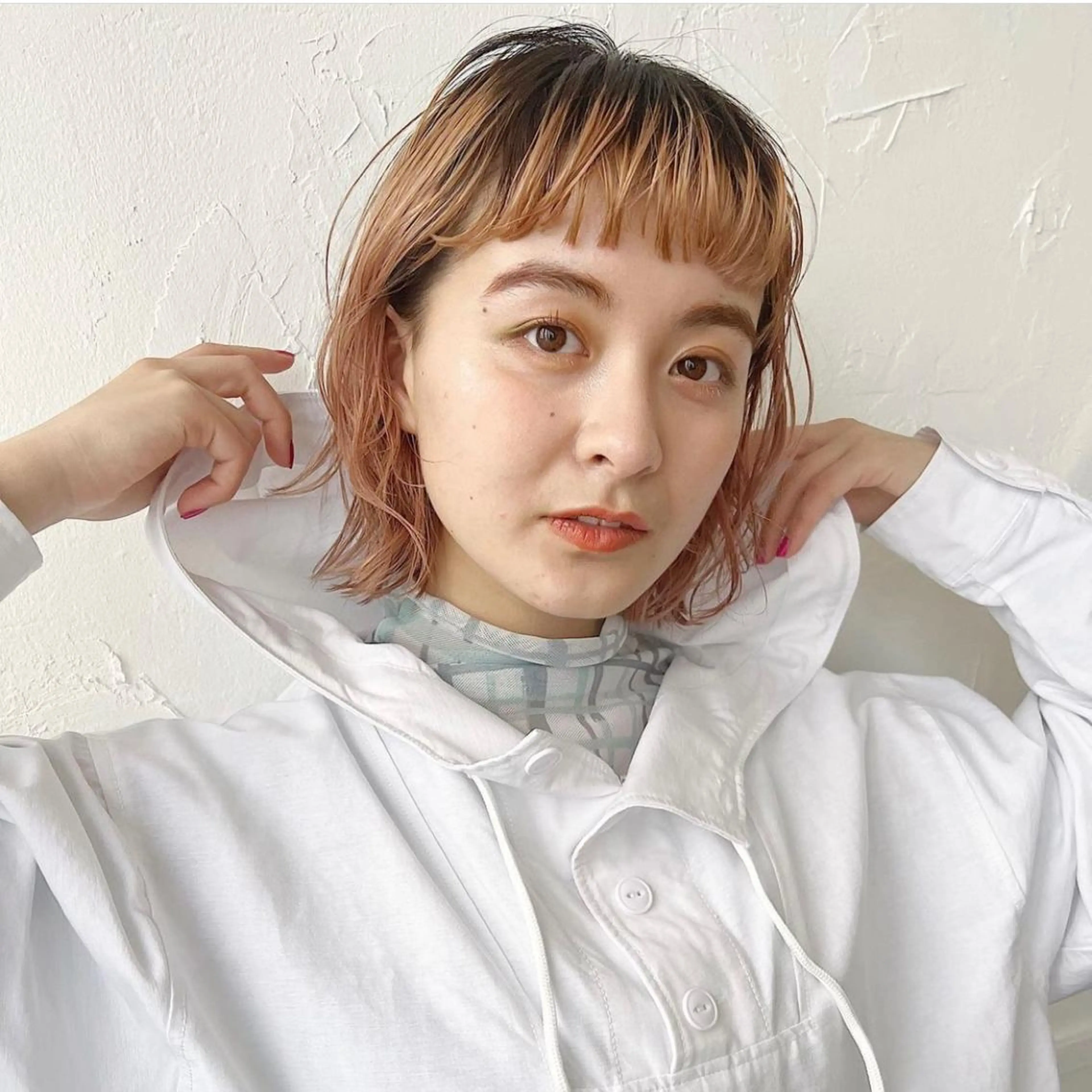 ミディアム パーマ 野村 百花のヘアスタイル