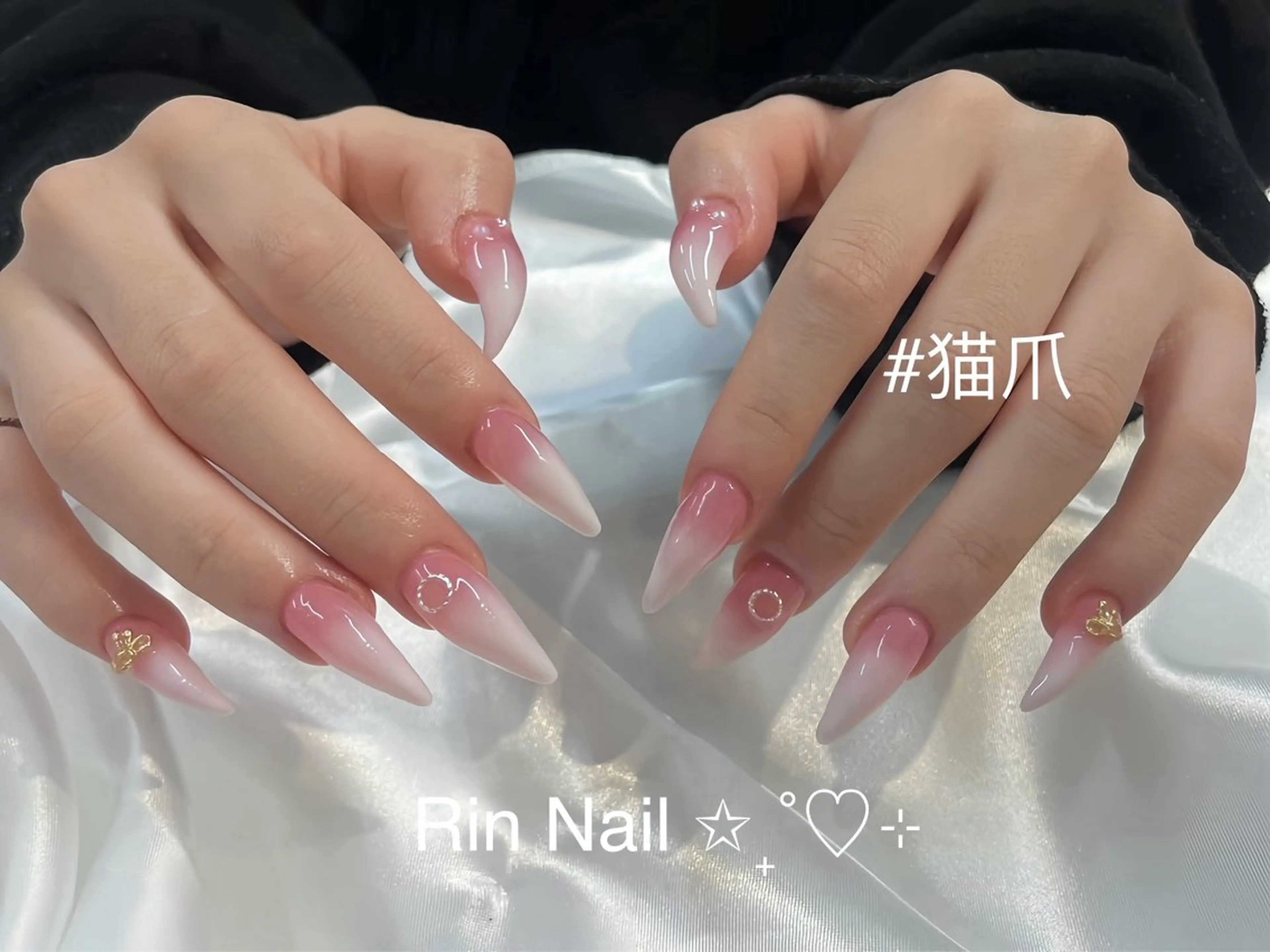 ネイル アートネイル ジェルネイル ロングネイル ニュアンスネイル スカルプネイル ハンドネイル Rin Nail 新大久保店のネイルデザイン