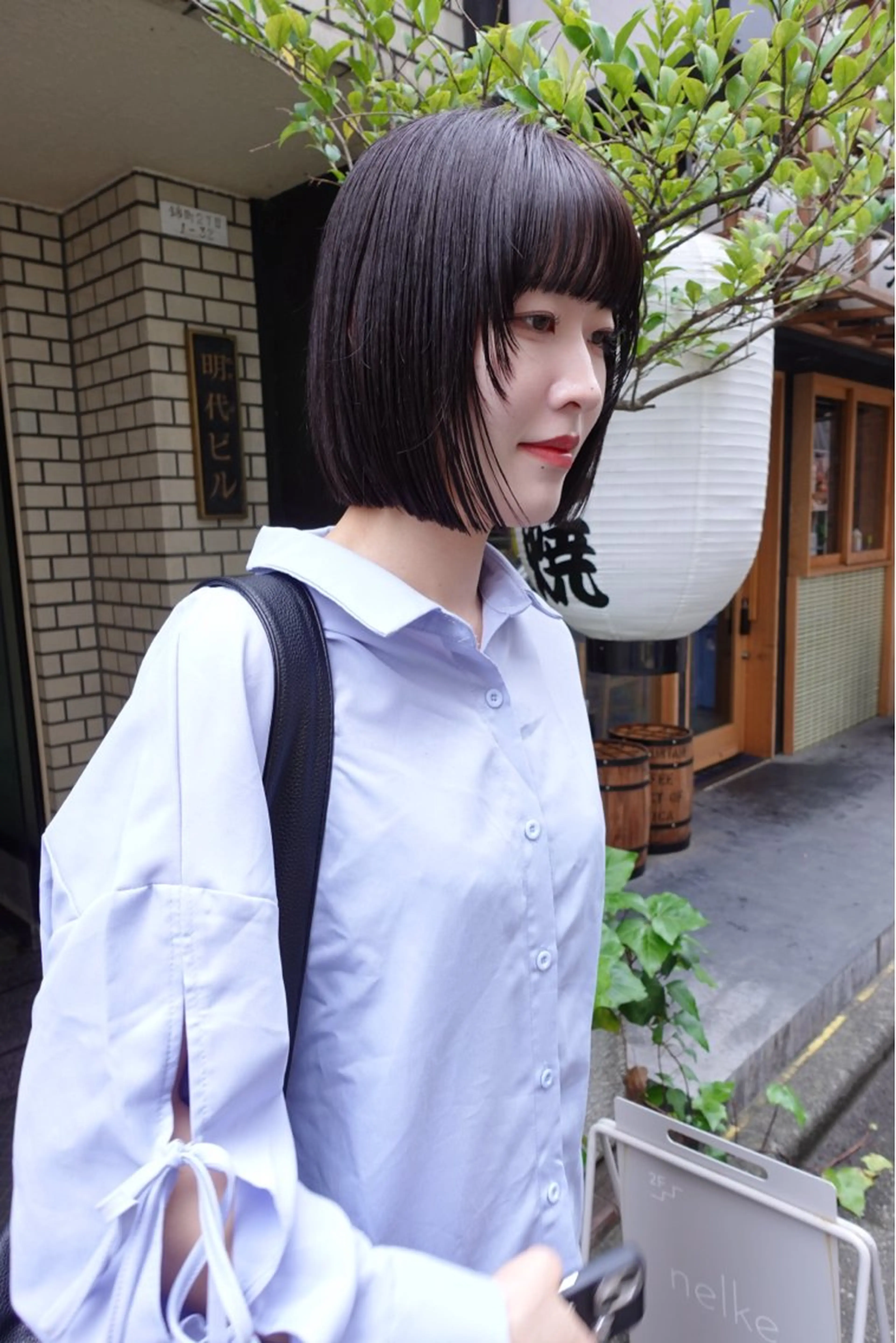 ショート カラー 顔周りレイヤー/韓国 ブリーチminamiのヘアスタイル