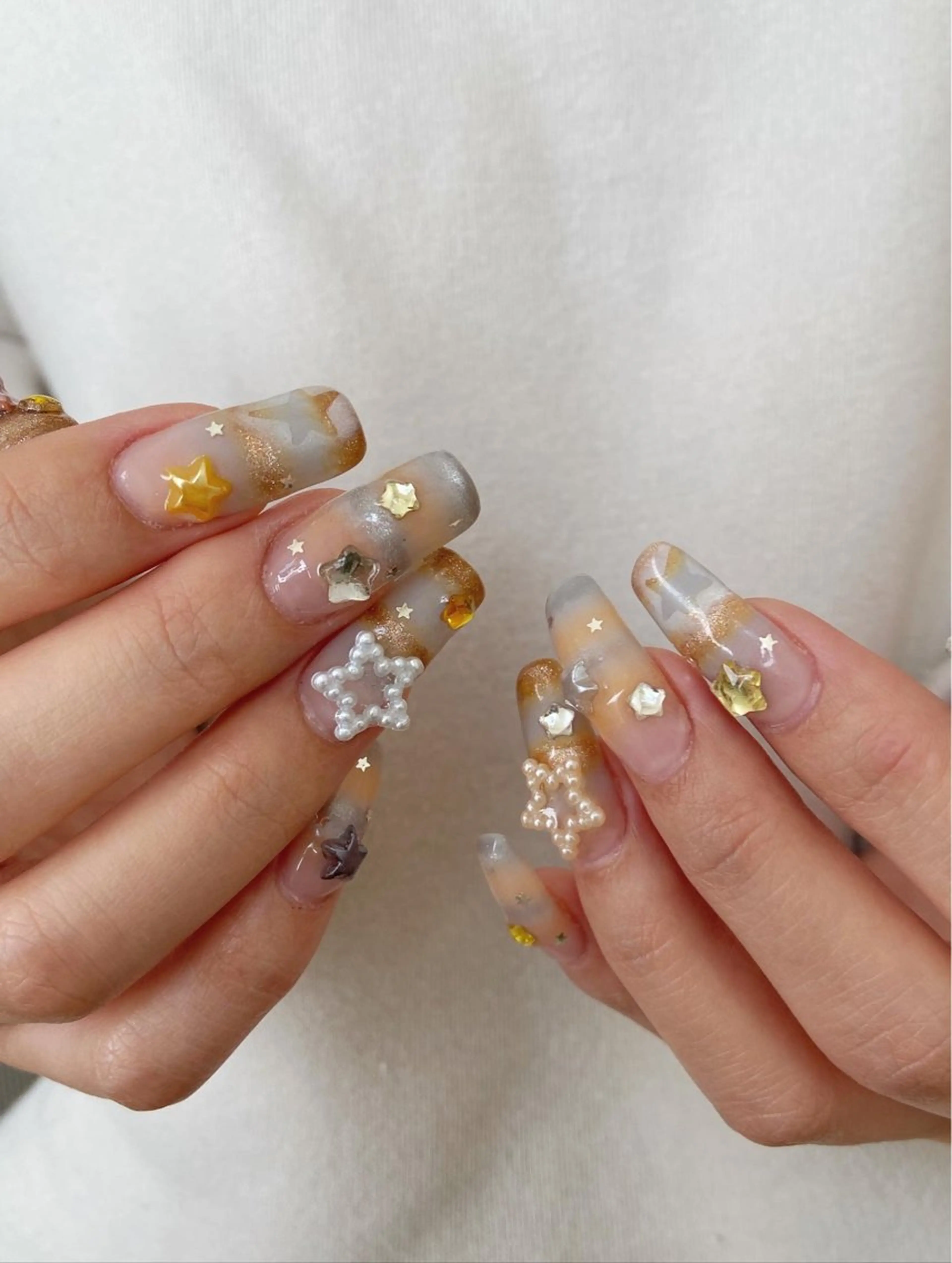 ネイル ボーダー ハンドネイル Kanako 💫のネイルデザイン