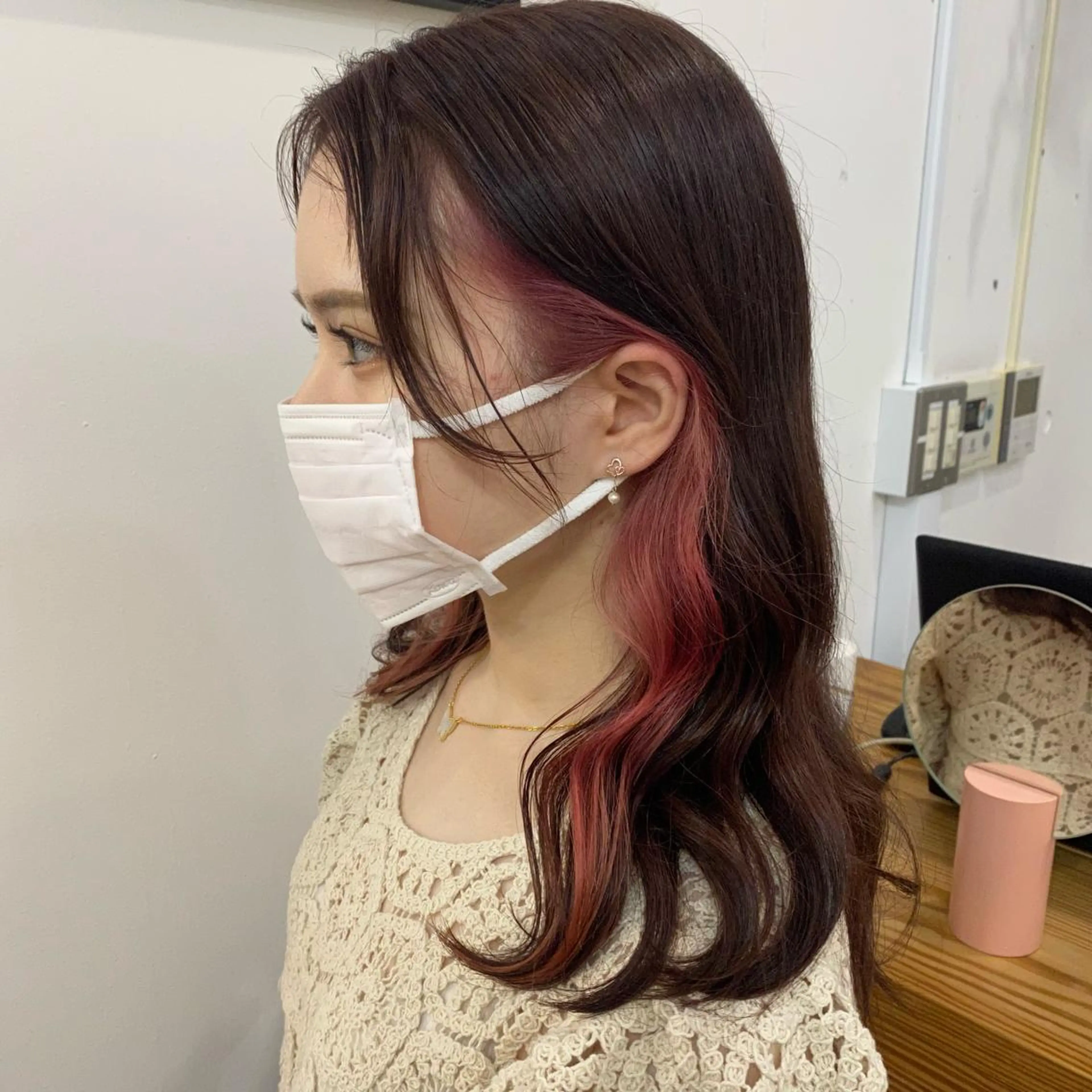 ミディアム カラー ネイル 🪭risa 暖色/レイヤー🪭のヘアスタイル