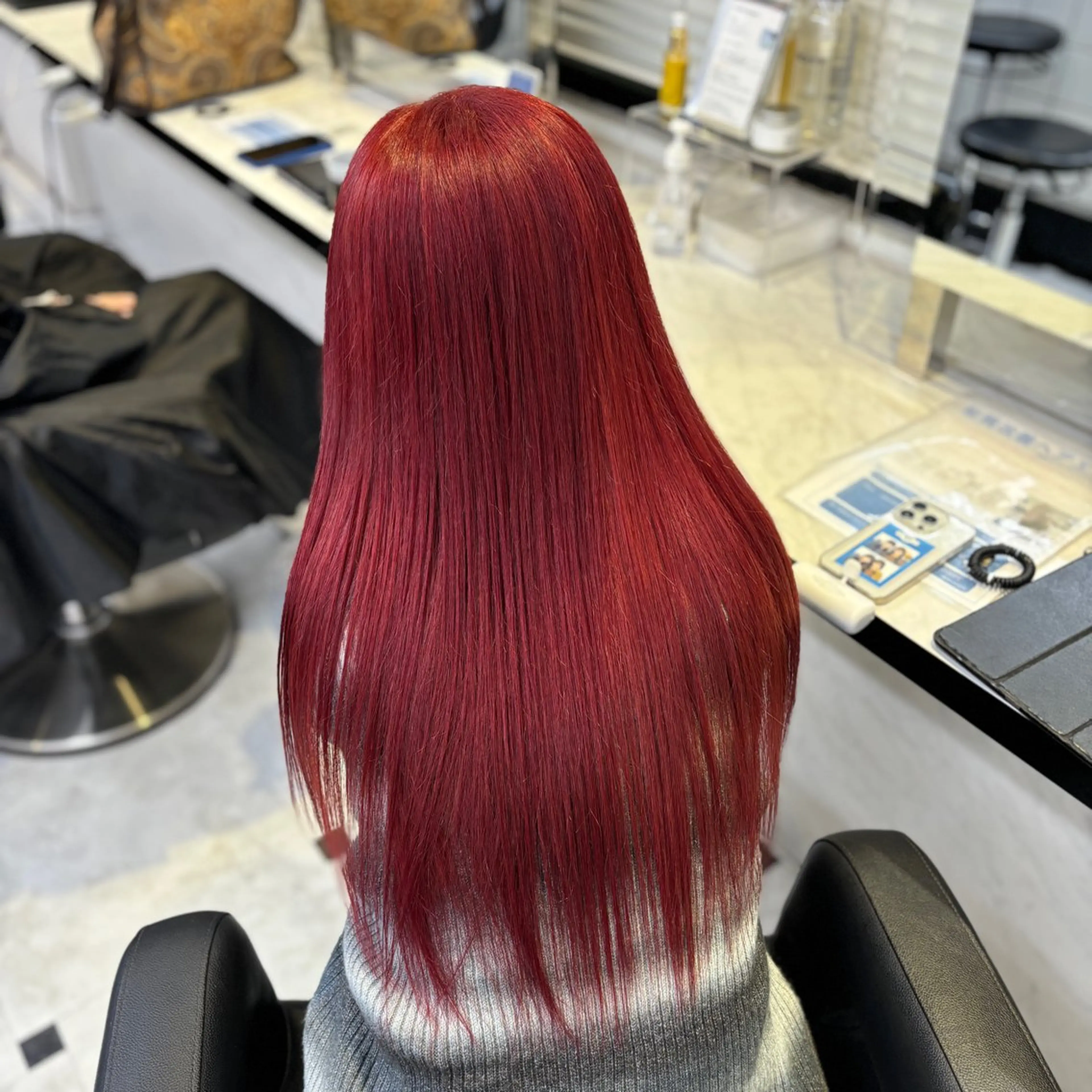 ロング カラー レッドカラー メンズ特化/上野 暖色カラー ダイチのヘアスタイル