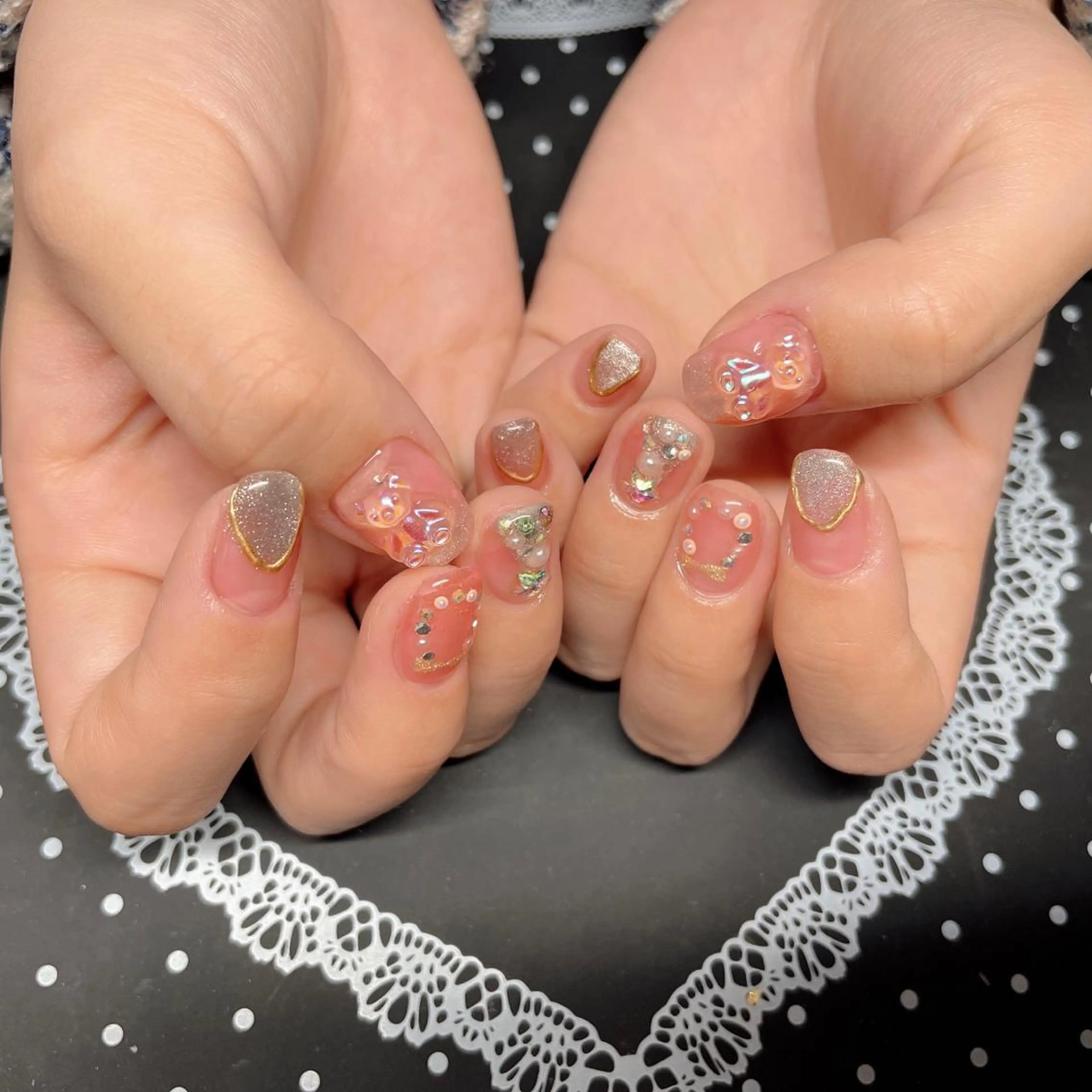 ネイル ニュアンスネイル ピンク 赤色 ハンドネイル エン Nail salonのネイルデザイン