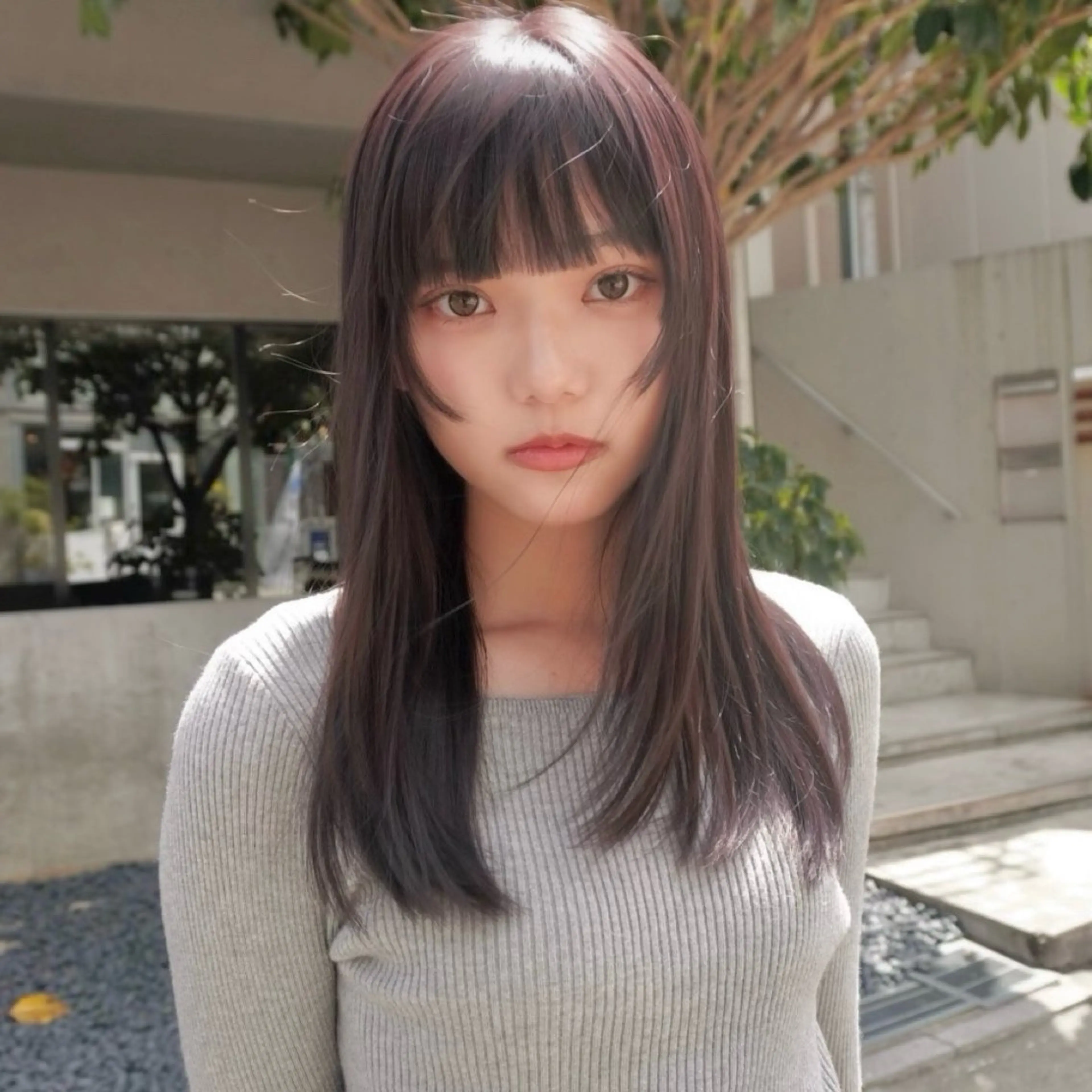 ミディアム カラー 透明感カラー 髪質改善 カット ヘアカラー 縮毛矯正 トリートメント ボブ/縮毛矯正/ レイヤー/塚田のヘアスタイル