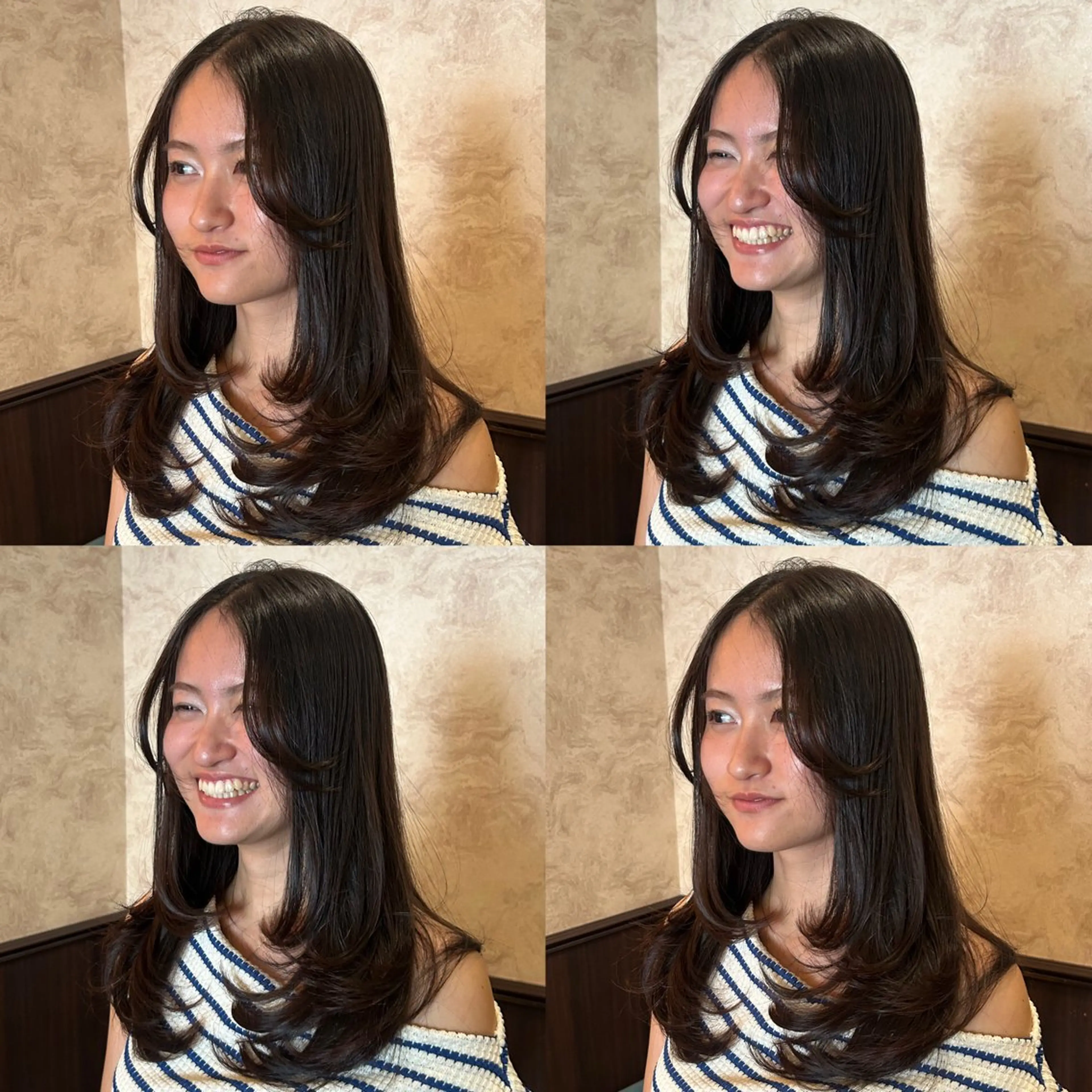 ロング カラー カット ヘアカラー Momo/海外ヘア レイヤー/ハイライトのヘアスタイル