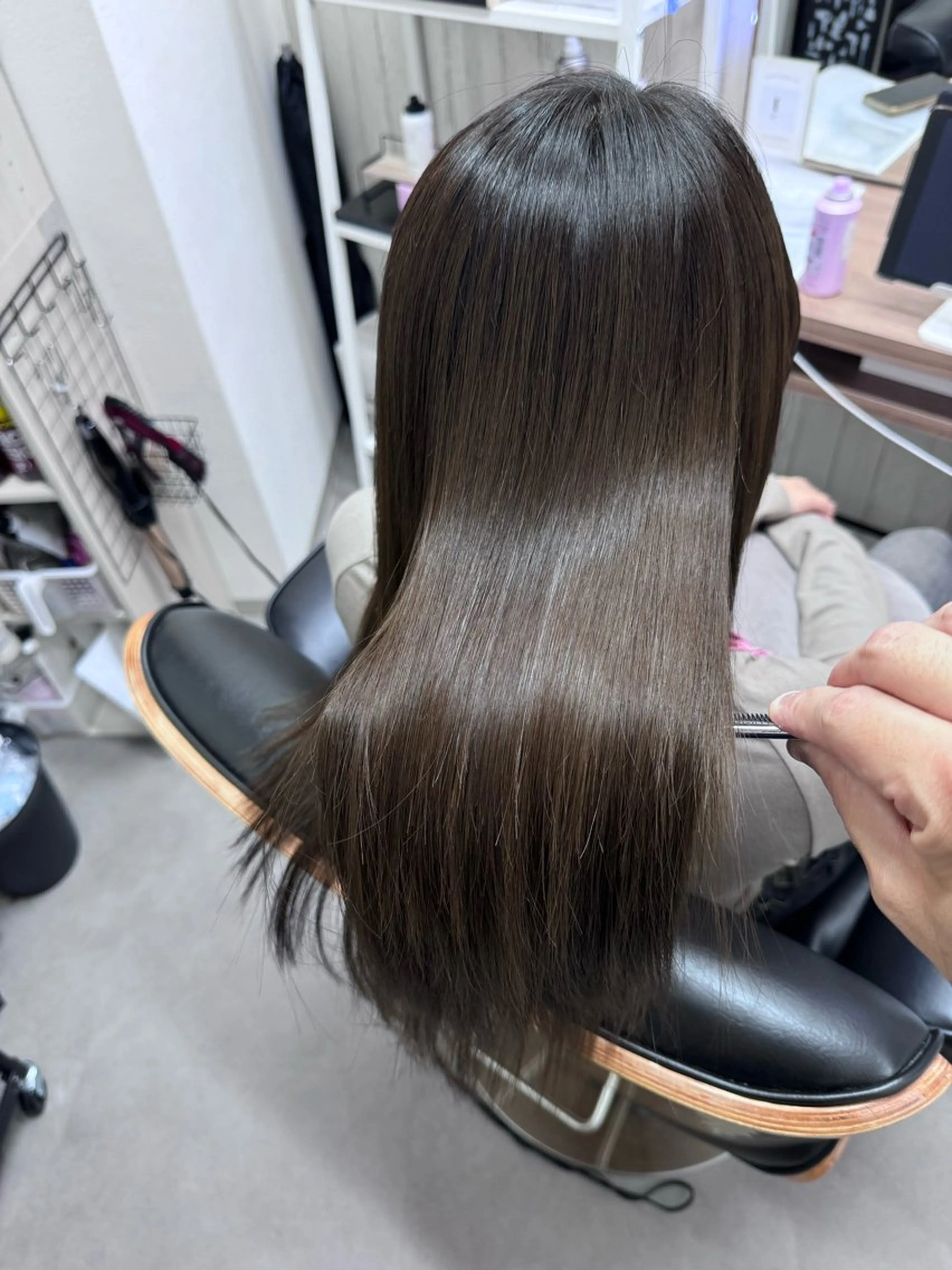 ロング 髪質改善 韓国風ヘア レイヤーカット 縮毛矯正 トリートメント 艶髪改善師/高橋潤 /レイヤーカットのヘアスタイル