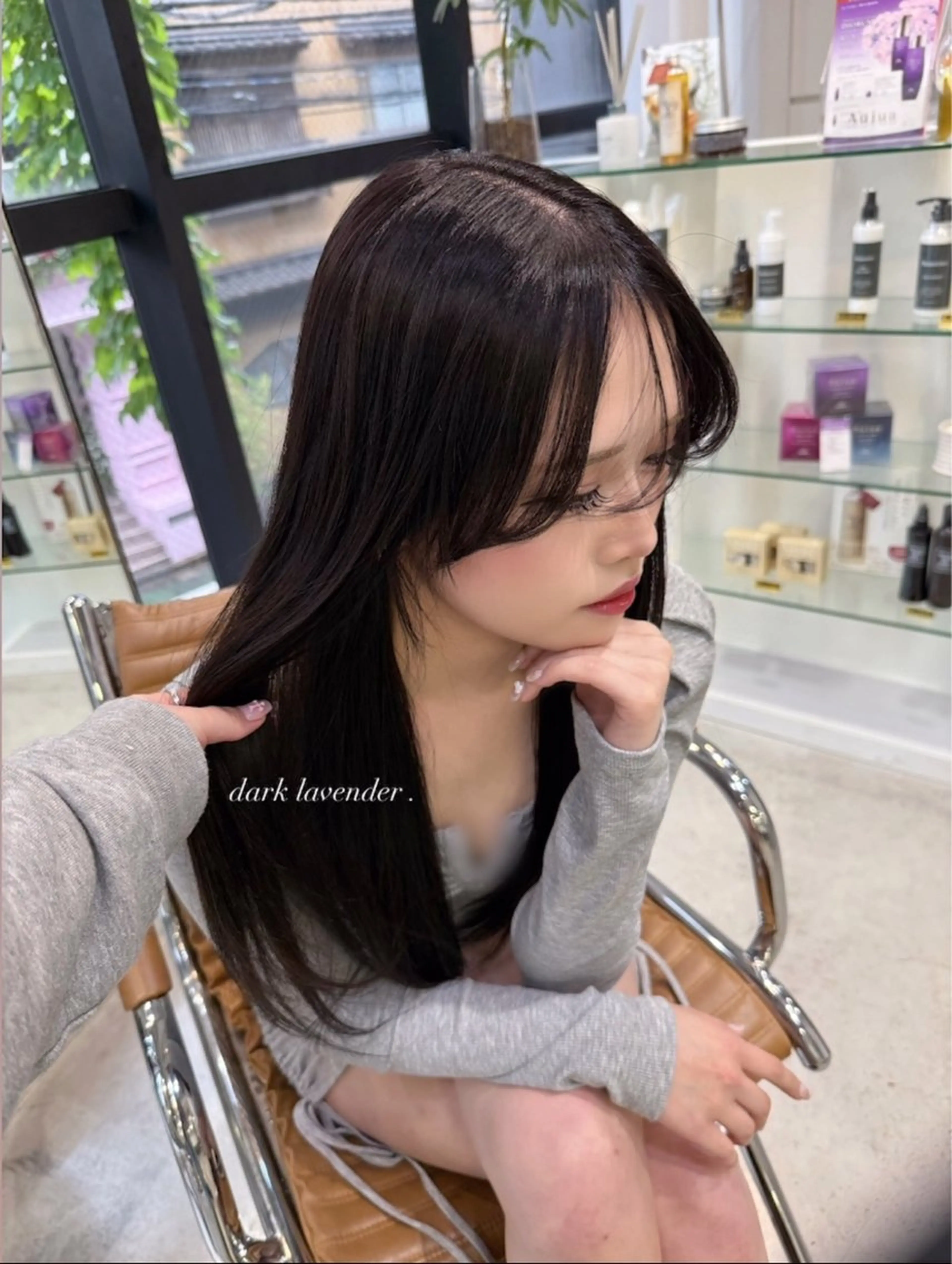 ロング カラー 黒髪 透明感カラー ラベンダーカラー ヘアカラー 透明感カラー/ RIKO🌺🥥のヘアスタイル