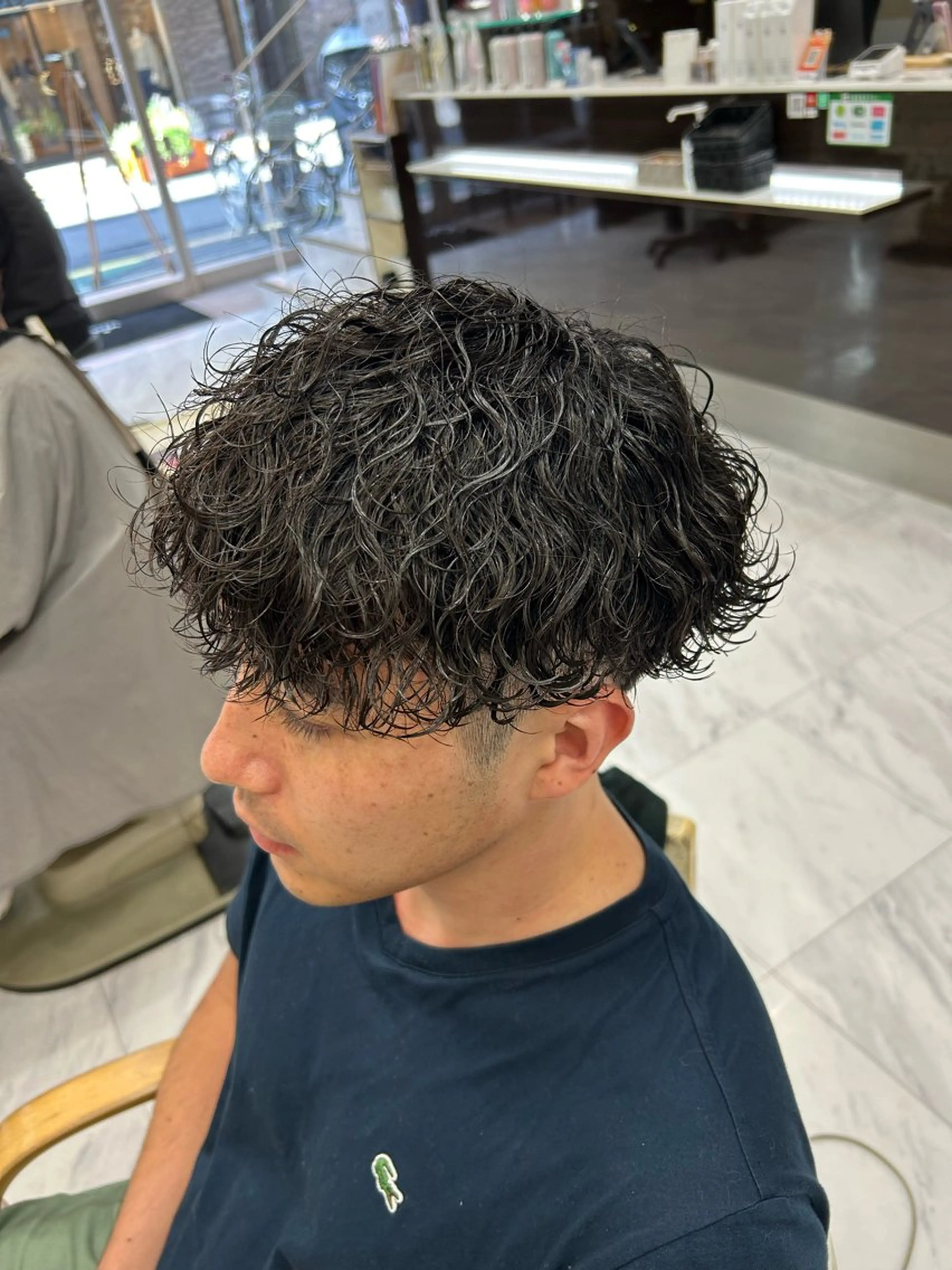 ショート パーマ メンズ メンズパーマ 波巻きパーマ スパイラルパーマ カット パーマ トリートメント メンズパーマ 💈後閑和真💈のヘアスタイル