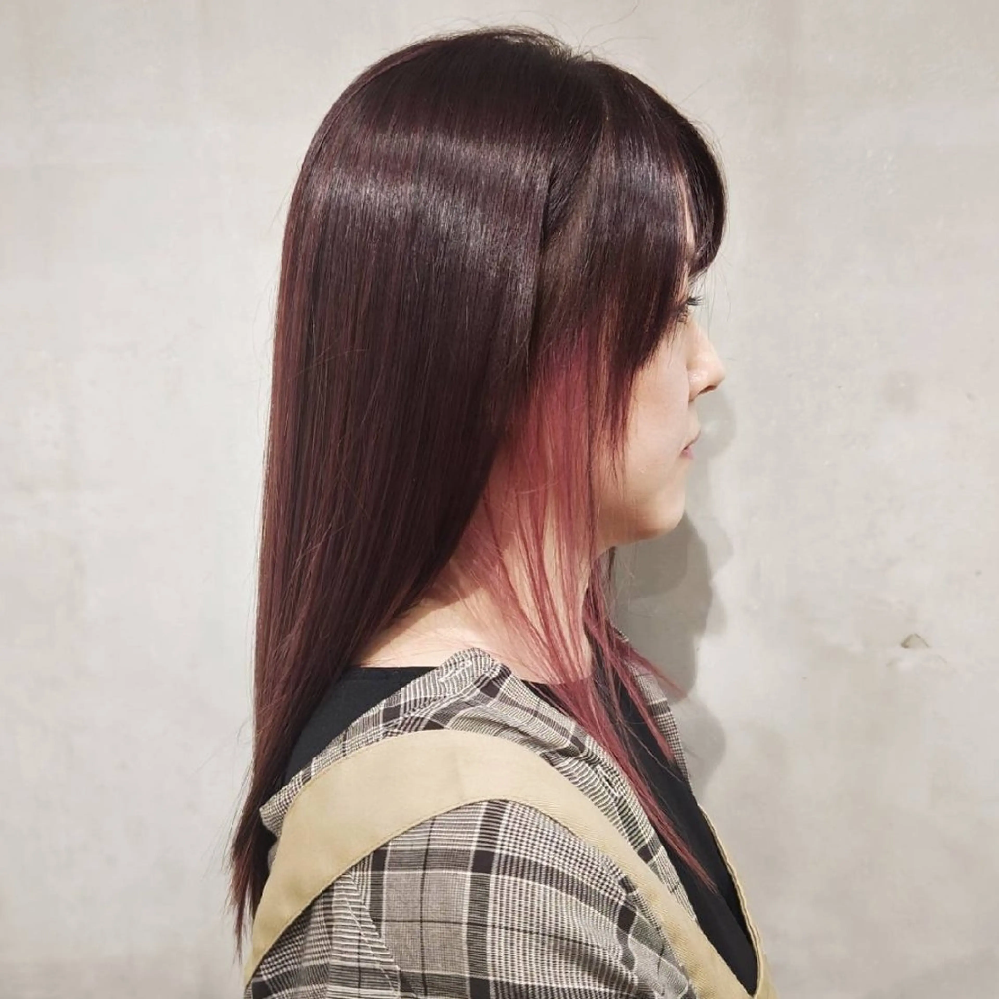 ロング カラー ラベンダーカラー ラベンダーピンク ピンクカラー 土屋 夕貴のヘアスタイル