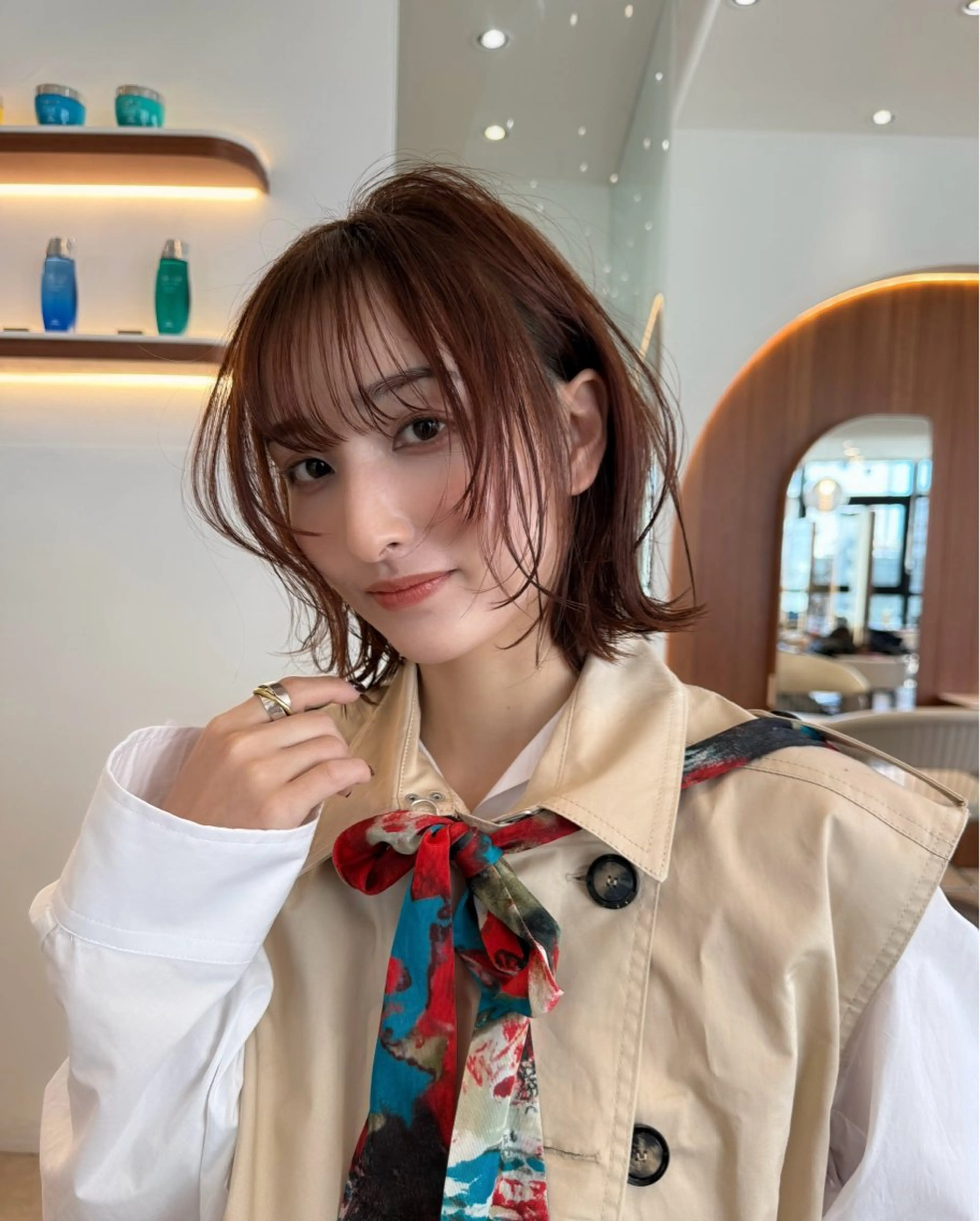 ミディアム カラー カット ヘアカラー トリートメント 🉐レイヤー/塩見 弘樹🉐渋谷のヘアスタイル