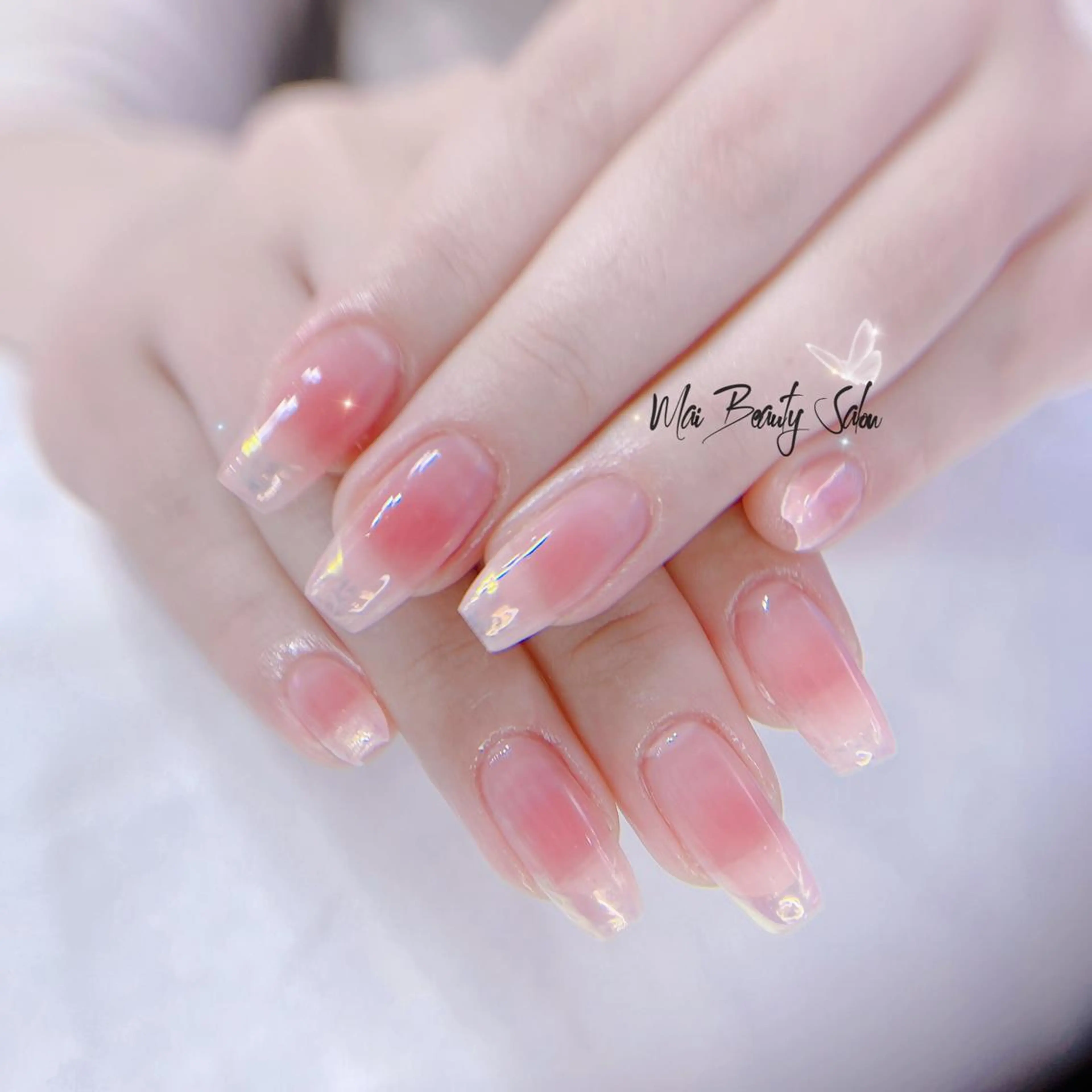 ネイル オーロラネイル チークネイル 長さ出し フラッシュネイル フットネイル ハンドネイル MaiBeauty To  Toのネイルデザイン