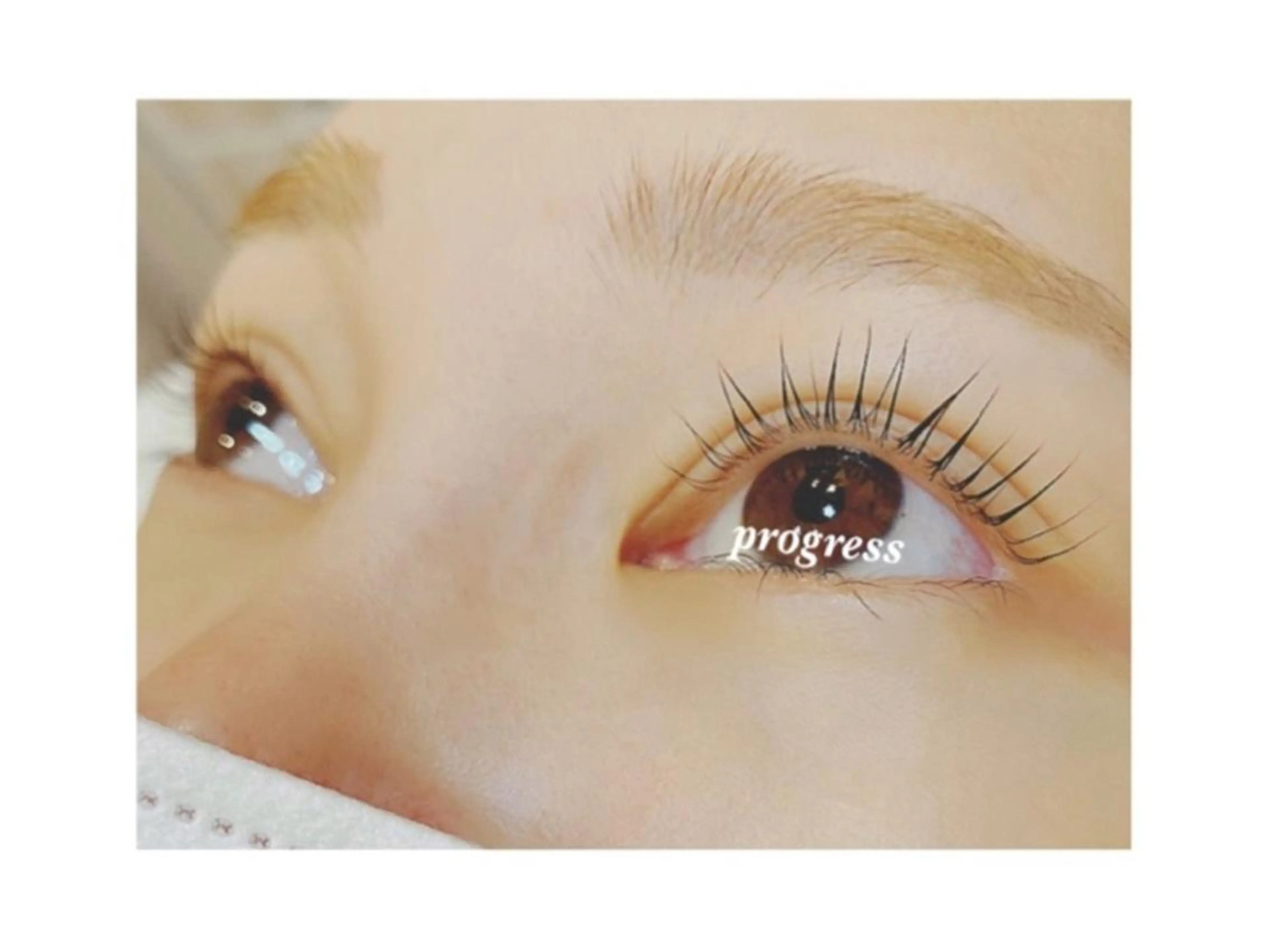 マツエク・マツパ カラーマツエク フラットラッシュ まつげパーマ セーブル 一重×まつ毛パーマ progress つくばのマツエク・マツパデザイン