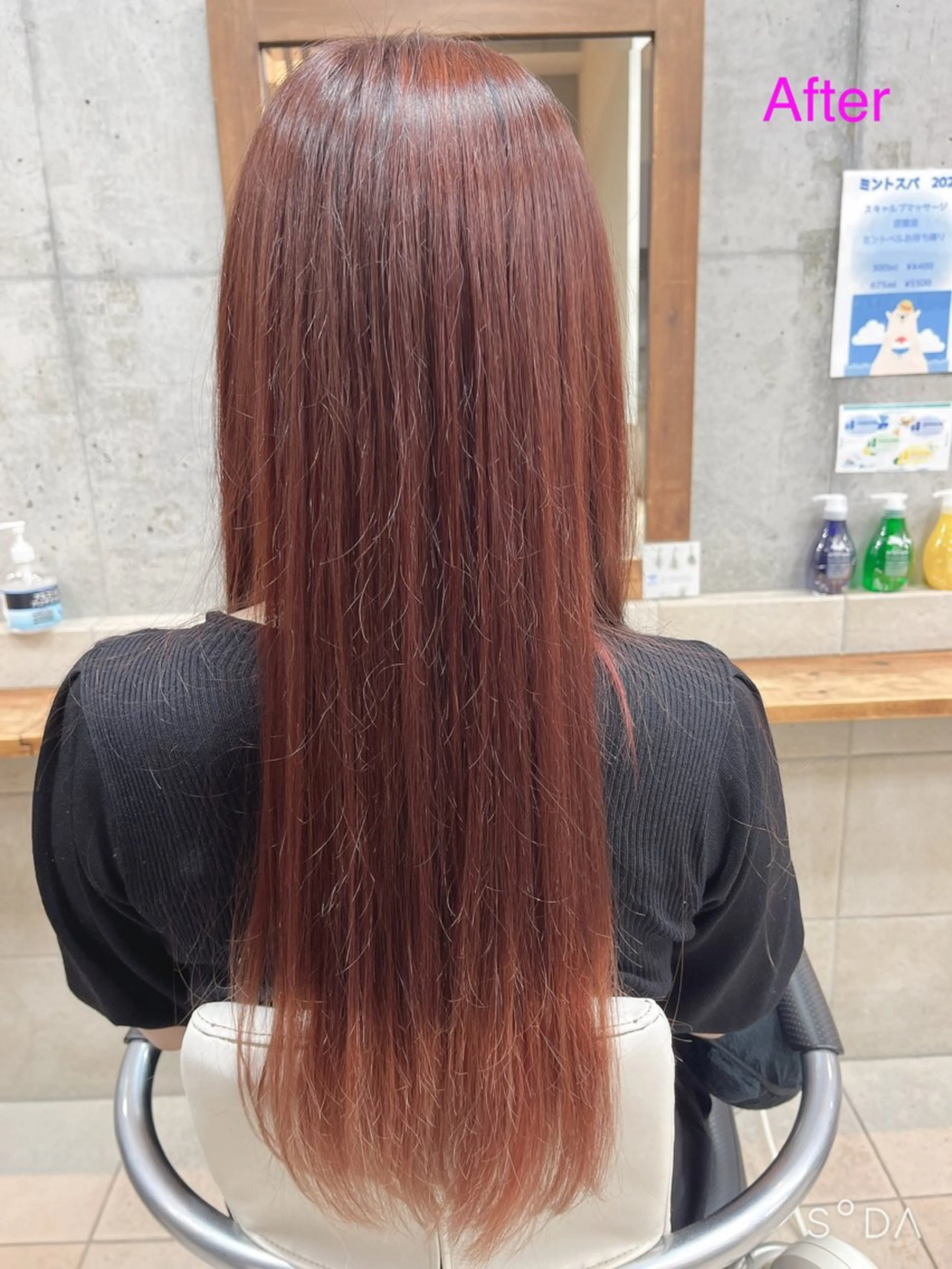 ロング カラー カシス ピンクカラー たなか なおのヘアスタイル