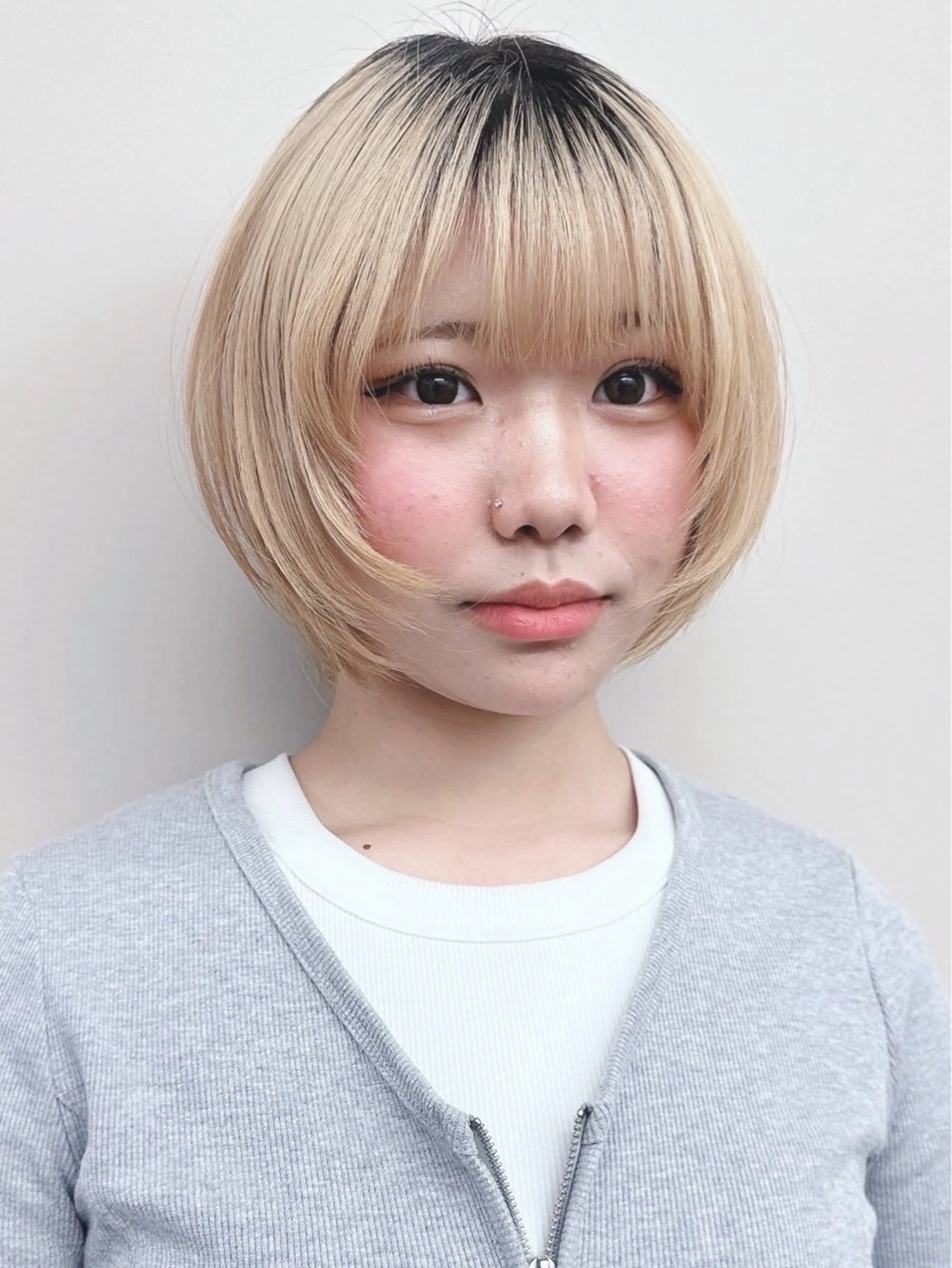 ショート パーマ カット トリートメント ボブ/ゆるふわ ボブパーマ/とういのヘアスタイル