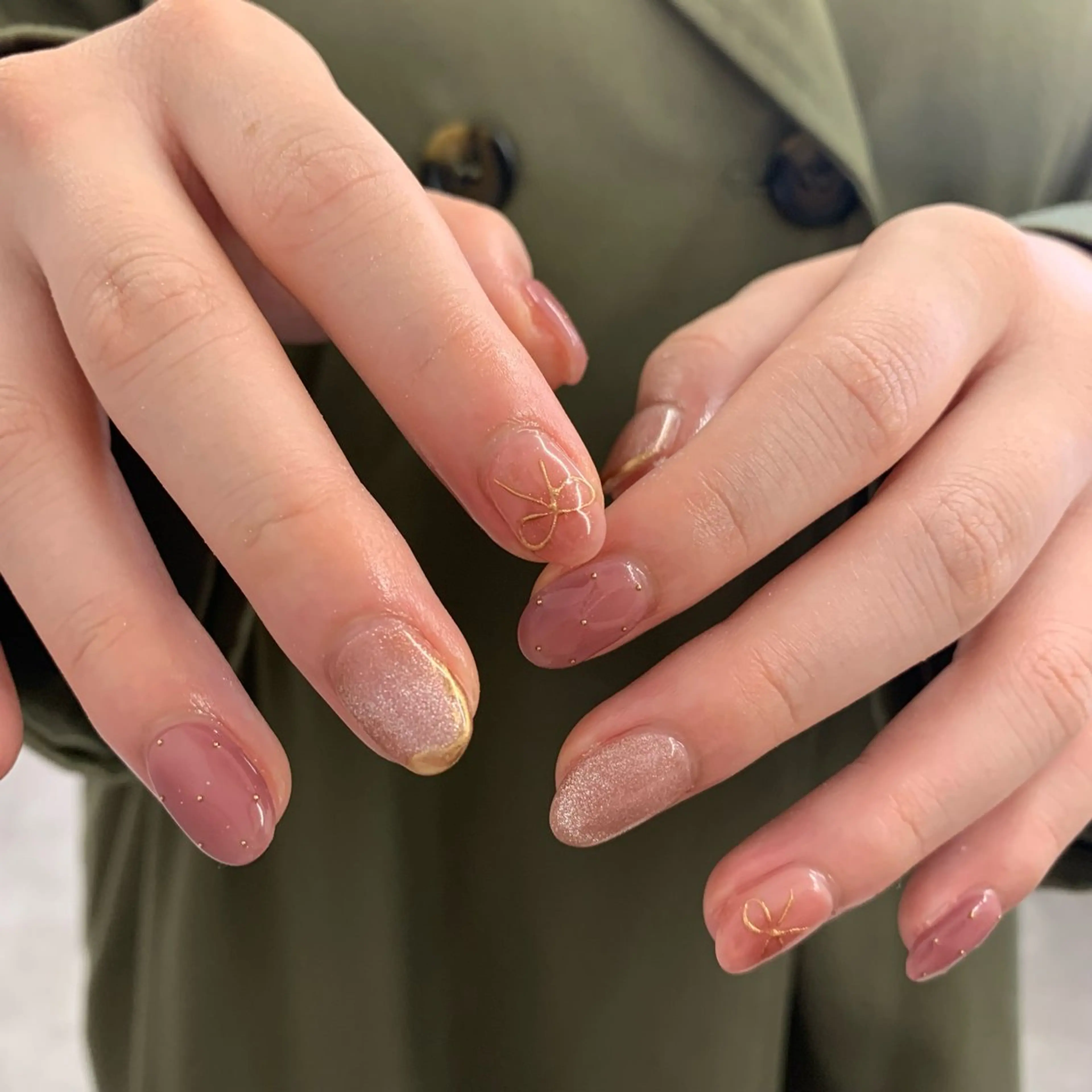 ネイル リボン 春ネイル マキノ ユイのネイルデザイン