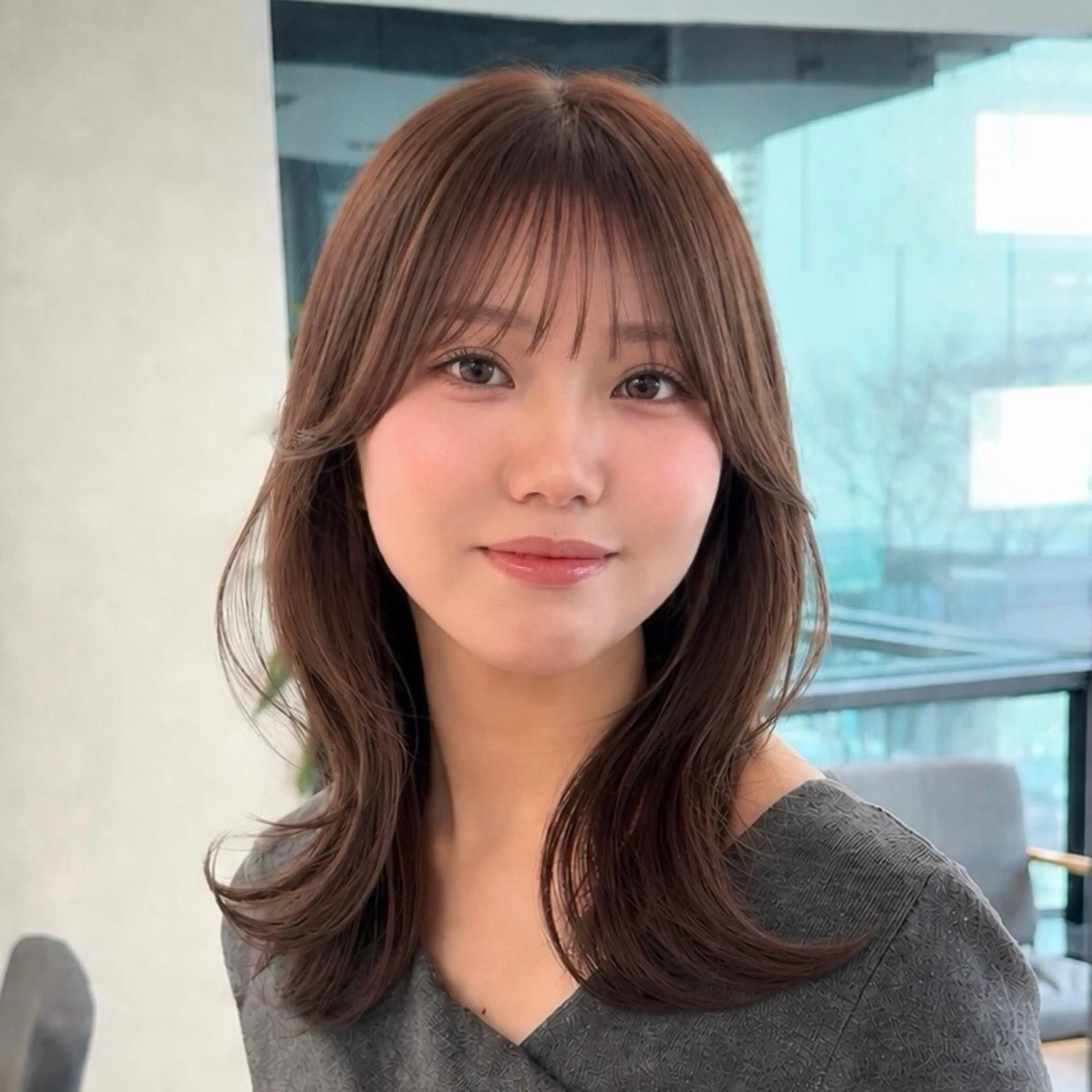 セミロング カラー カット ヘアカラー トリートメント 結べるレイヤーカット /カラー/あさかのヘアスタイル