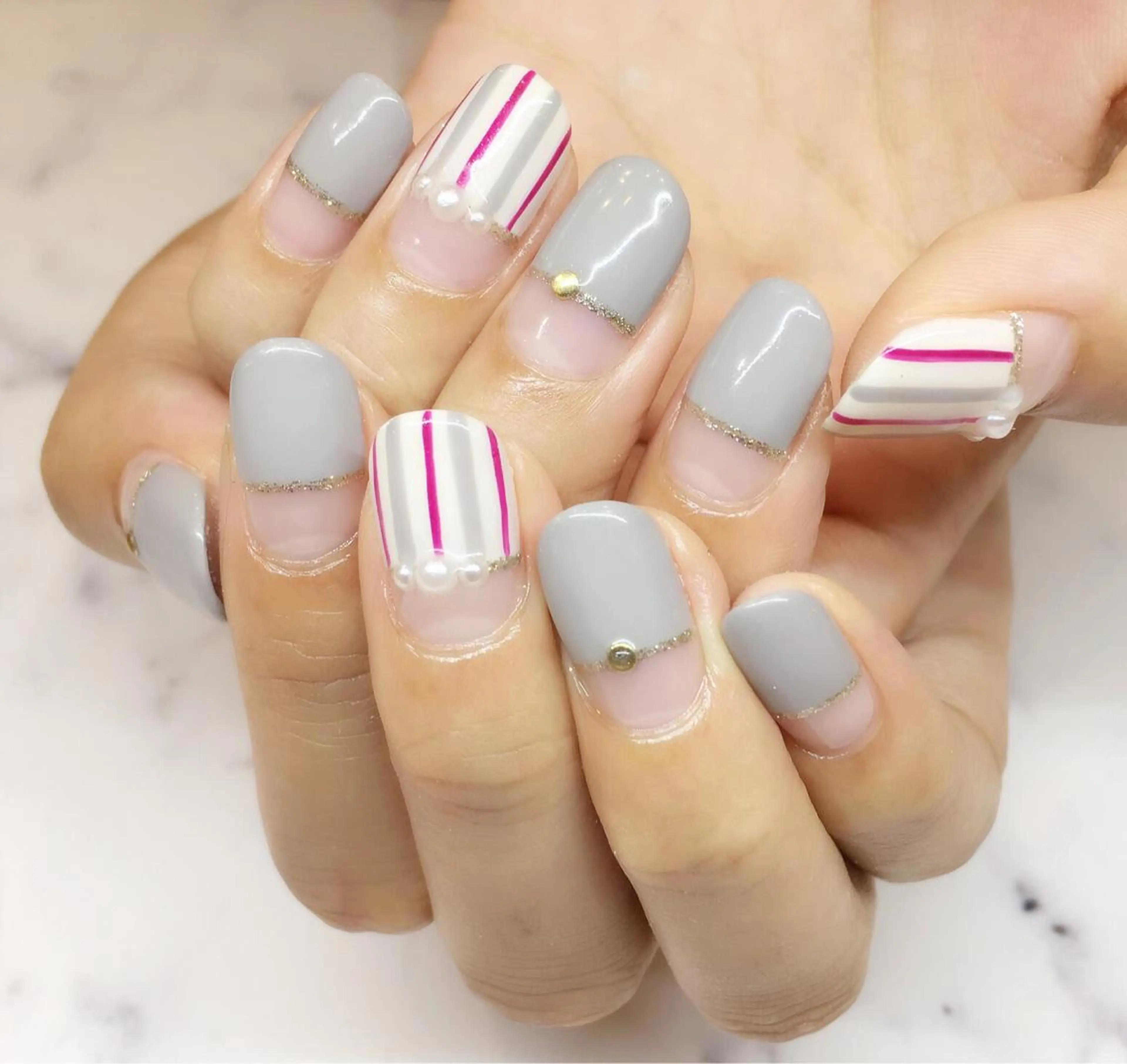 ネイル アートネイル ボルドー ジェルネイル シンプルネイル nail salon Soeurのネイルデザイン