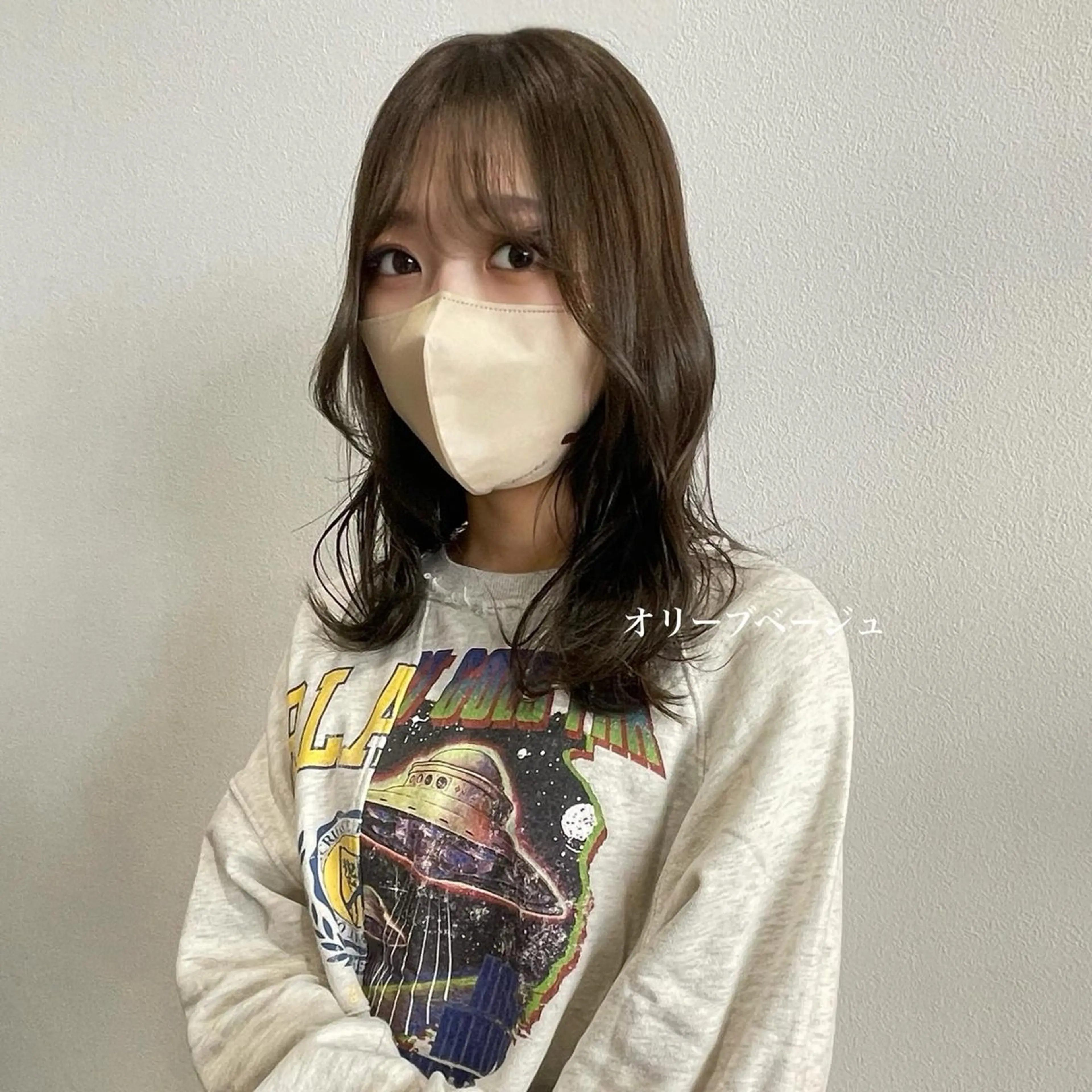 ミディアム カラー ベージュカラー オリーブベージュ カット ヘアカラー トリートメント 北九州美容室 🕊️わかな✂︎のヘアスタイル