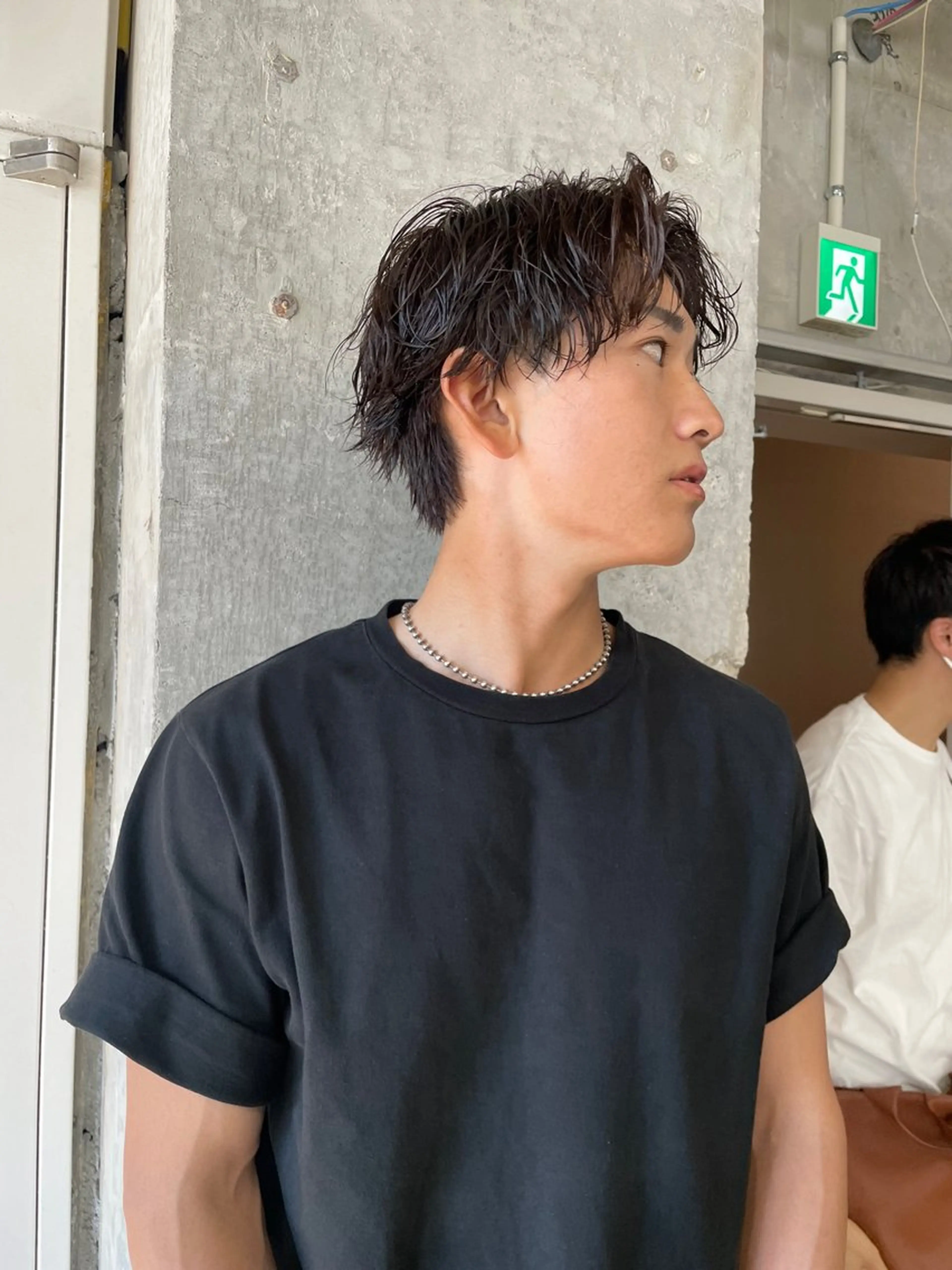 ショート パーマ メンズ 愛加ブリーチ・ レイヤー・パーマのヘアスタイル