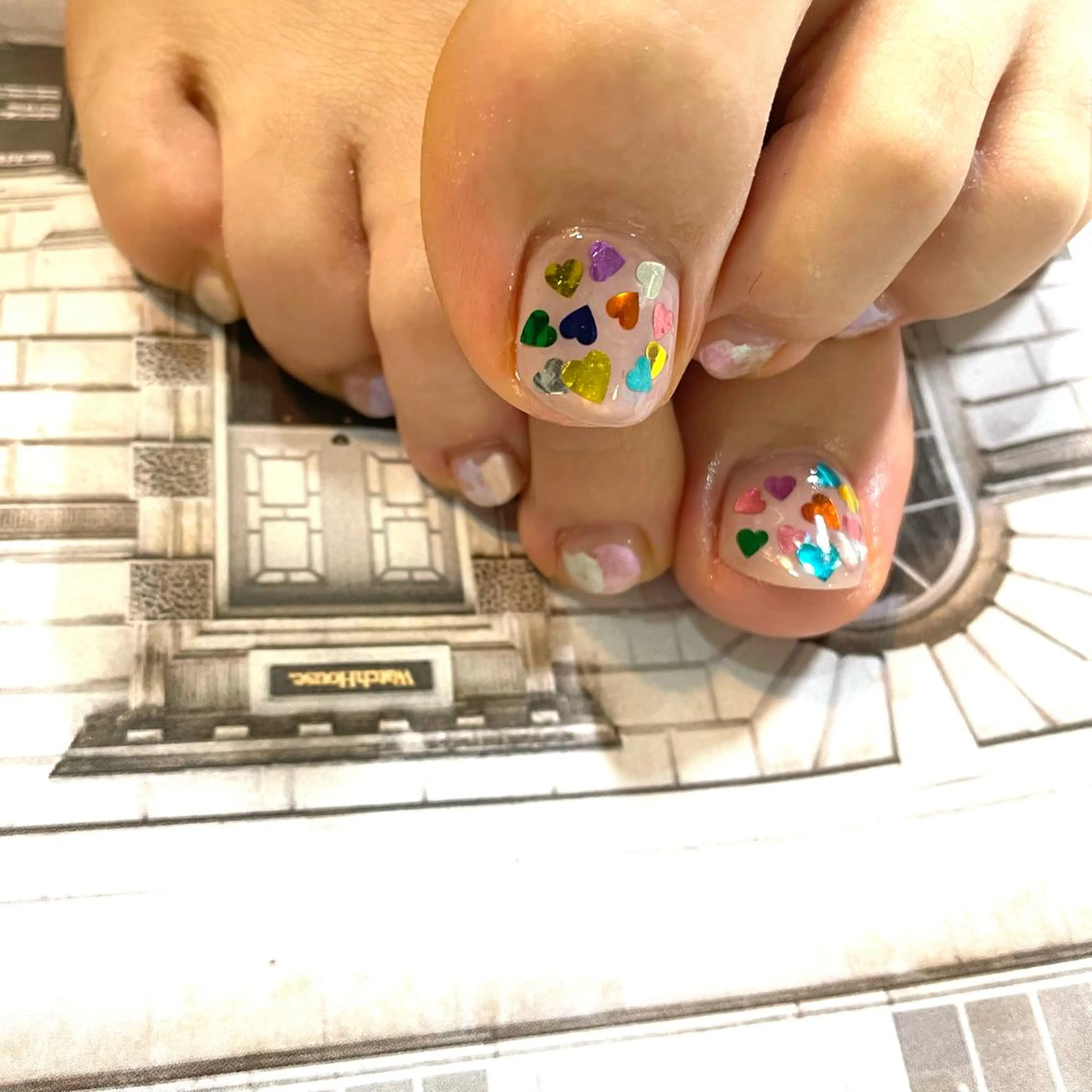 ネイル フットネイル 大人ワンホン キラキラ／Ayanoのネイルデザイン