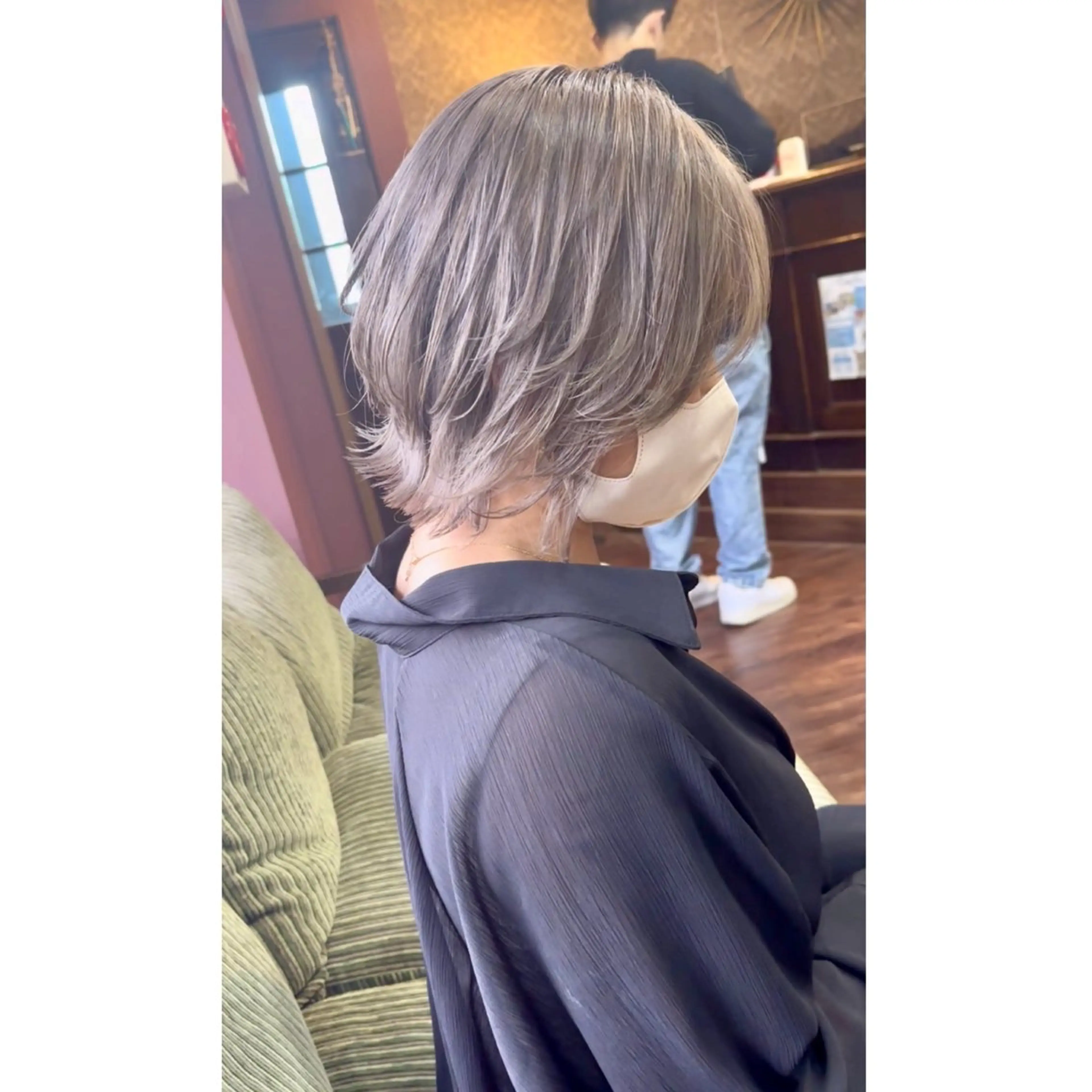 ショート カラー バレイヤージュ ハイライトカラー ハイライト レイヤーカット カット ヘアカラー トリートメント Beyond（kitaro）所属・石井辰功也 フリーランス美容師のヘアスタイル