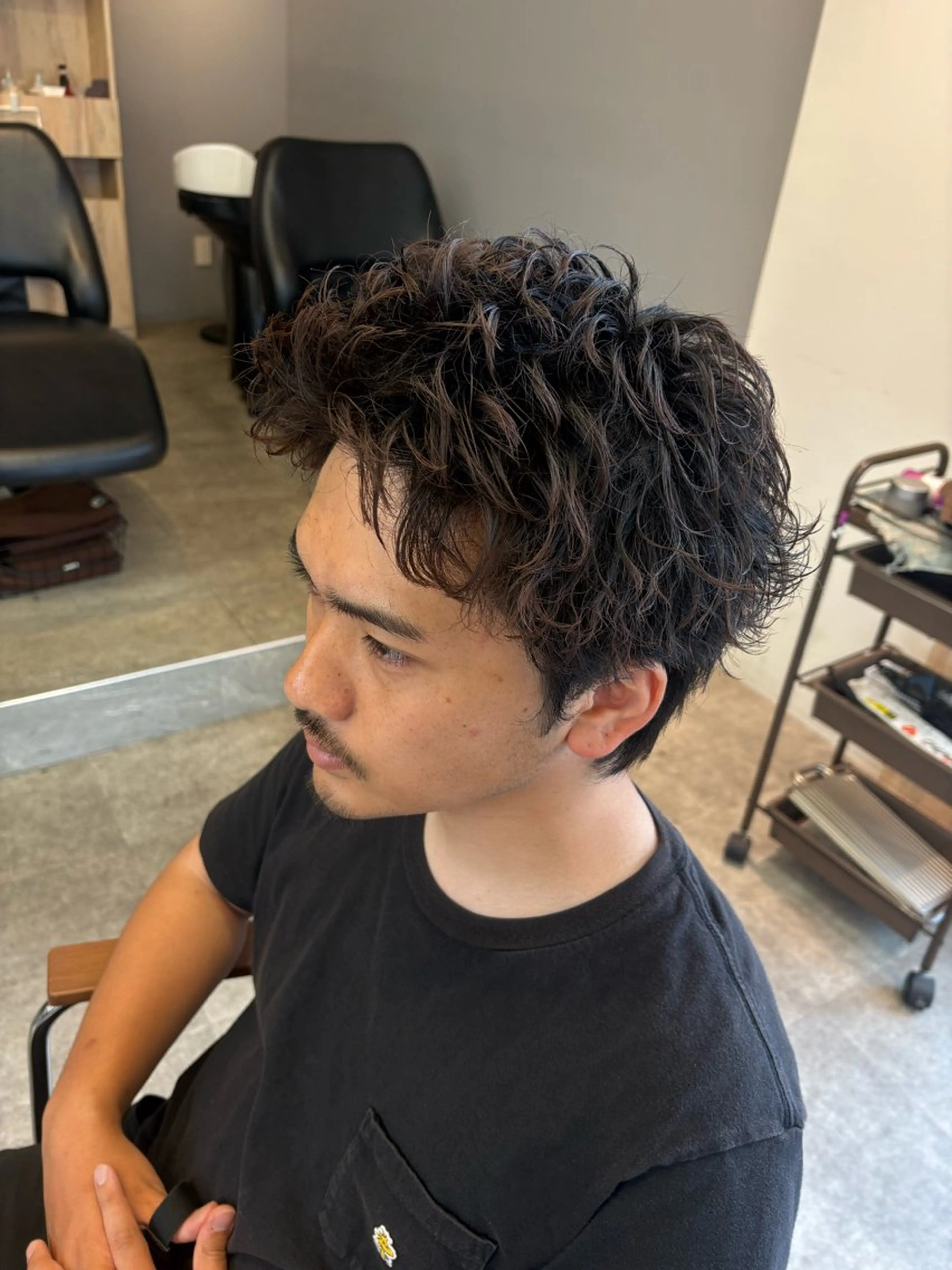 ショート パーマ メンズ メンズパーマ カット パーマ 中島 耀一朗のヘアスタイル