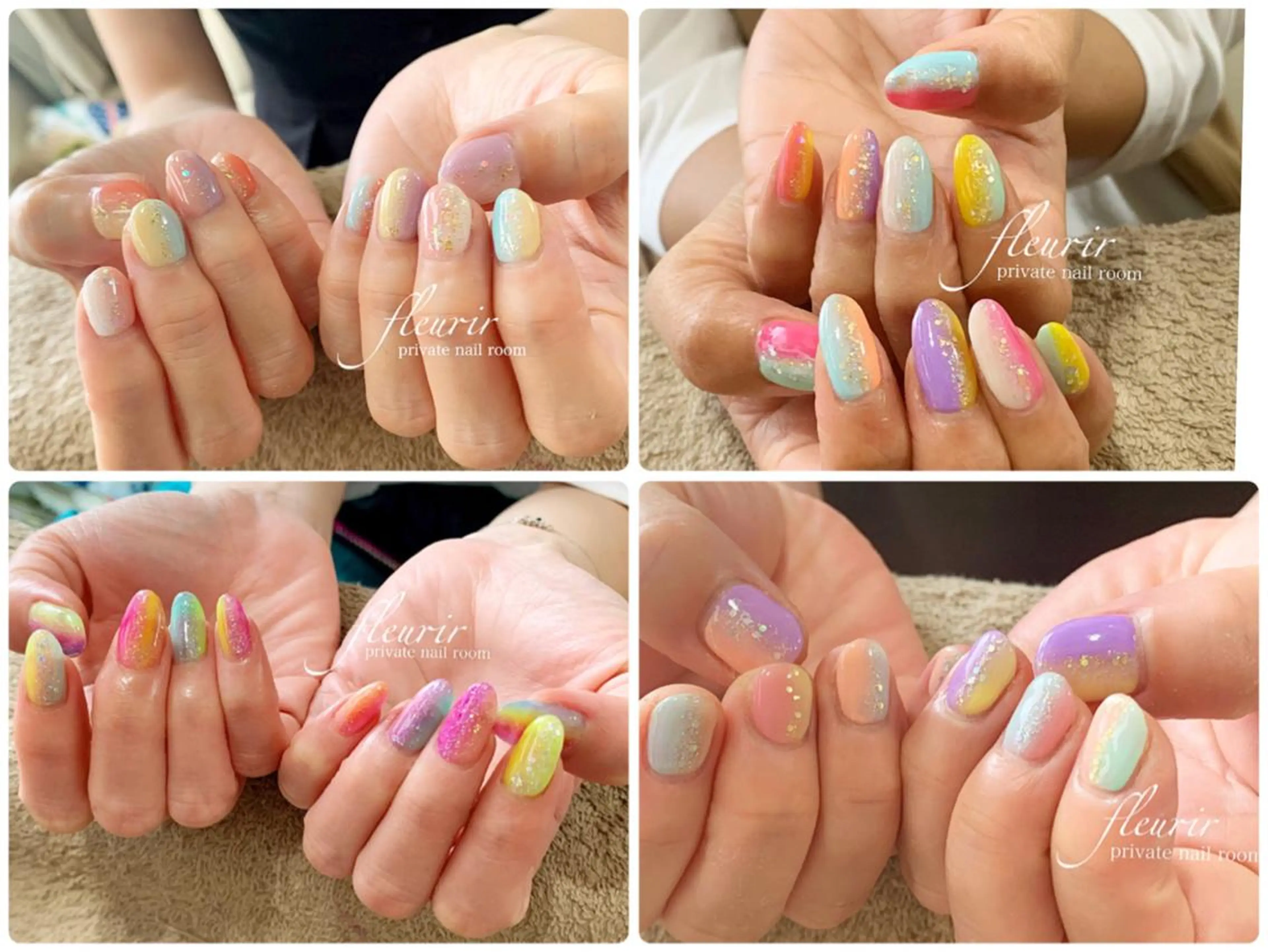 ネイル クリアネイル 長さ出し ジェルネイル グラデーション ハードジェル フルリール 【プライベートサロンのネイルデザイン