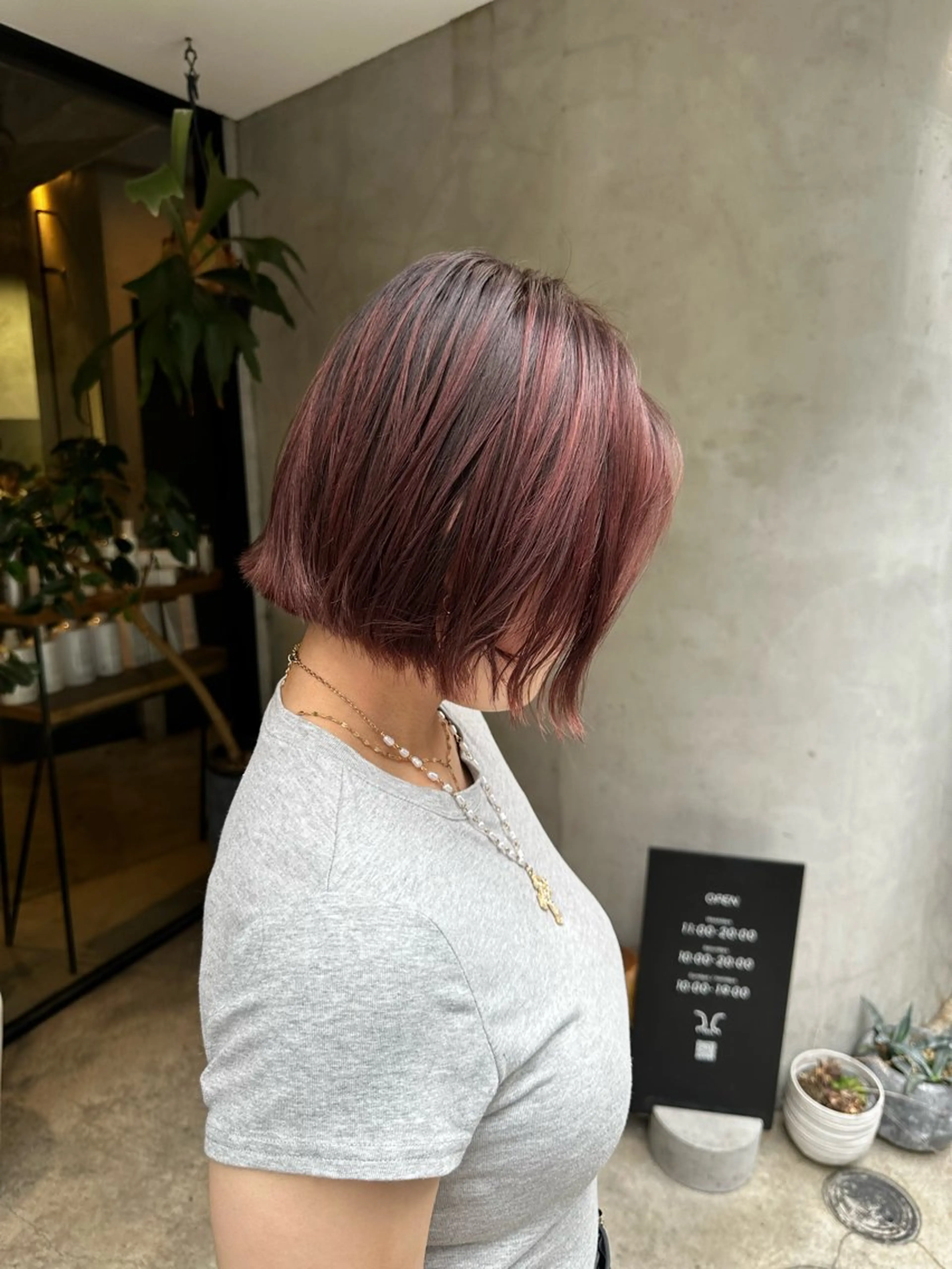 ショート ボブ ヘアカラー ヘッドスパ 森田楓乃/上前津/ 大須/ブリーチカラーのヘアスタイル