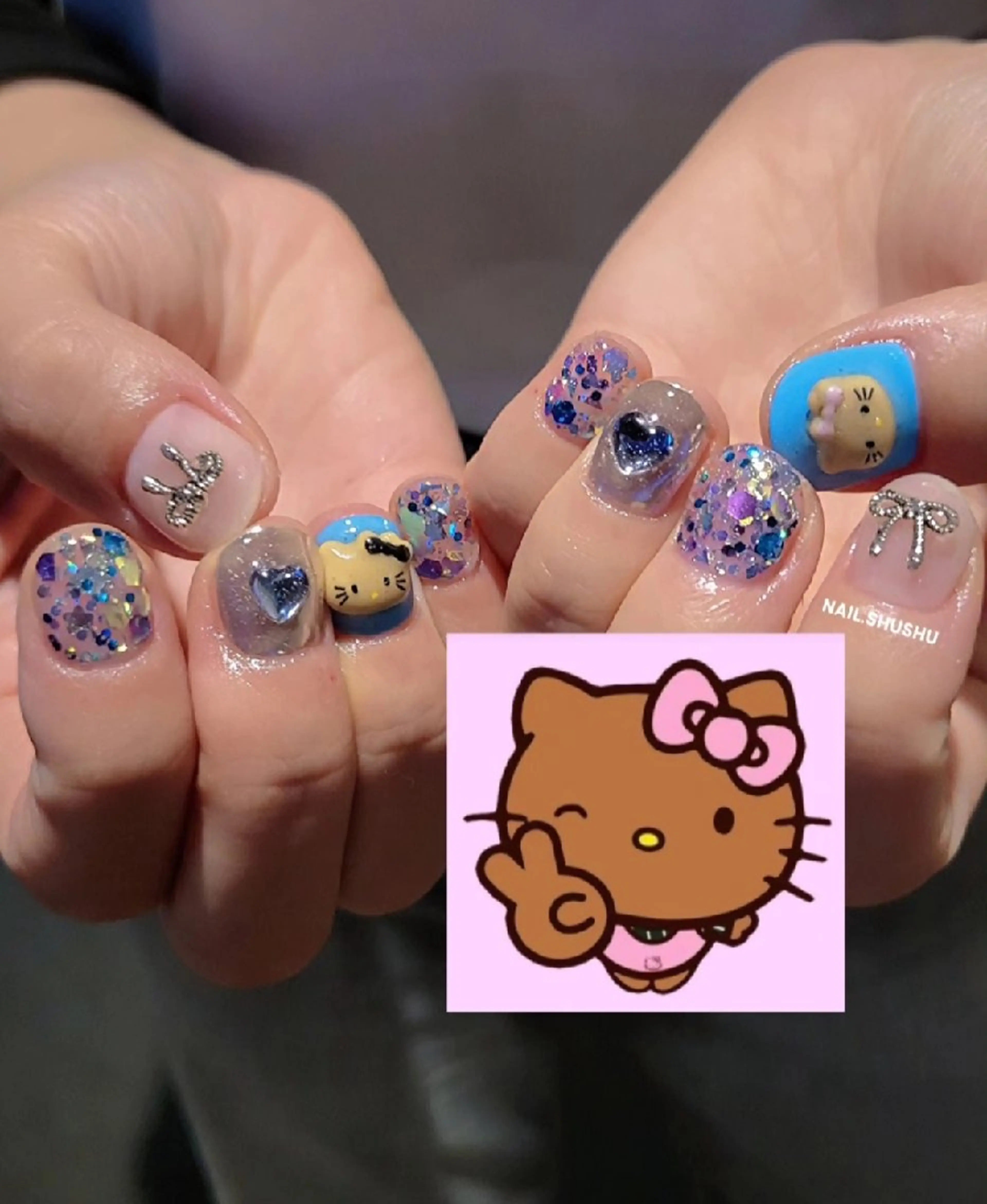 ネイル ハンドネイル 3dパーツ/流行り 👧shushu❤️のネイルデザイン