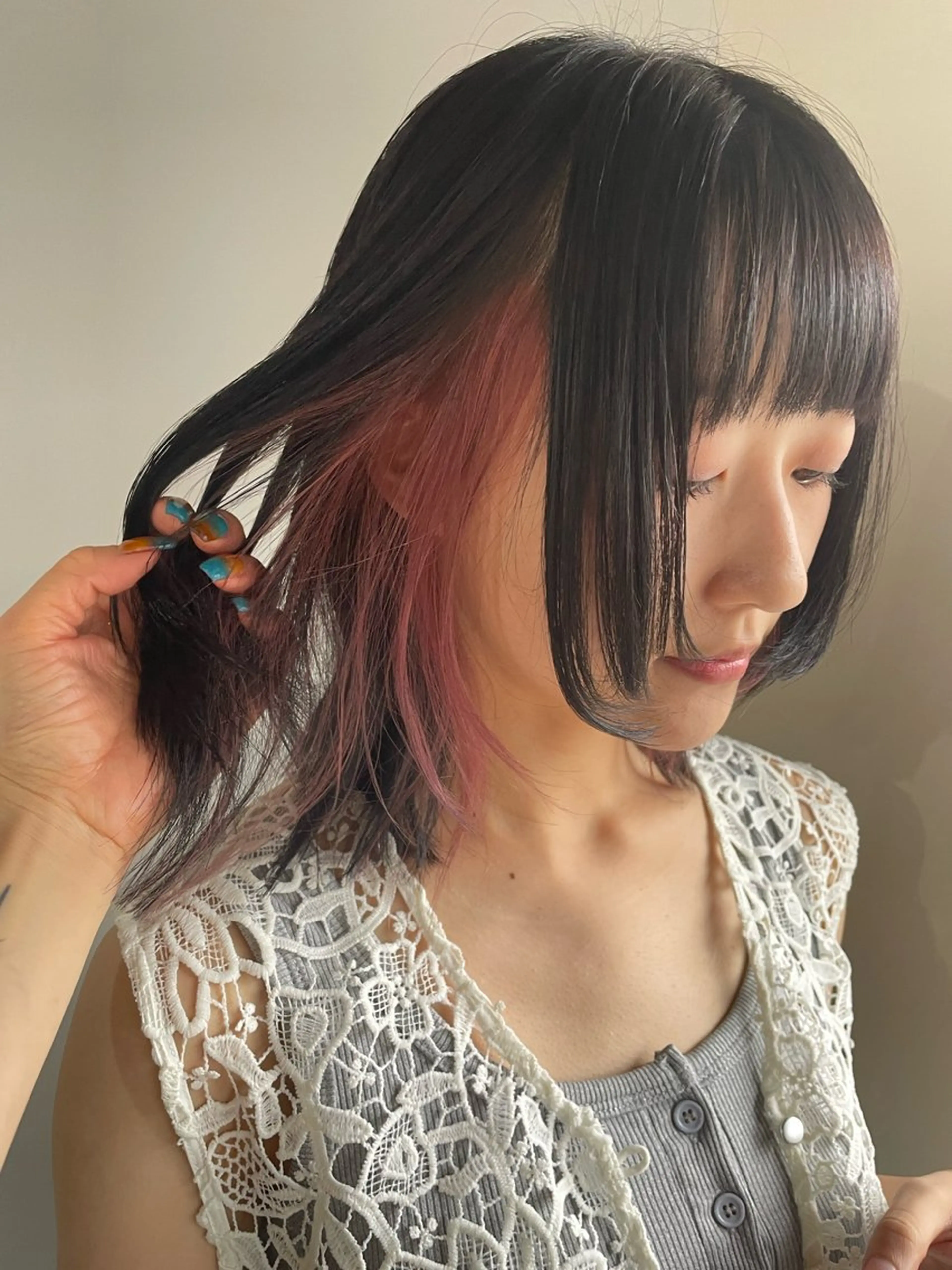 ミディアム カラー ヘアアレンジ 透明感カラー/推しカ ラー☁️JURAのヘアスタイル