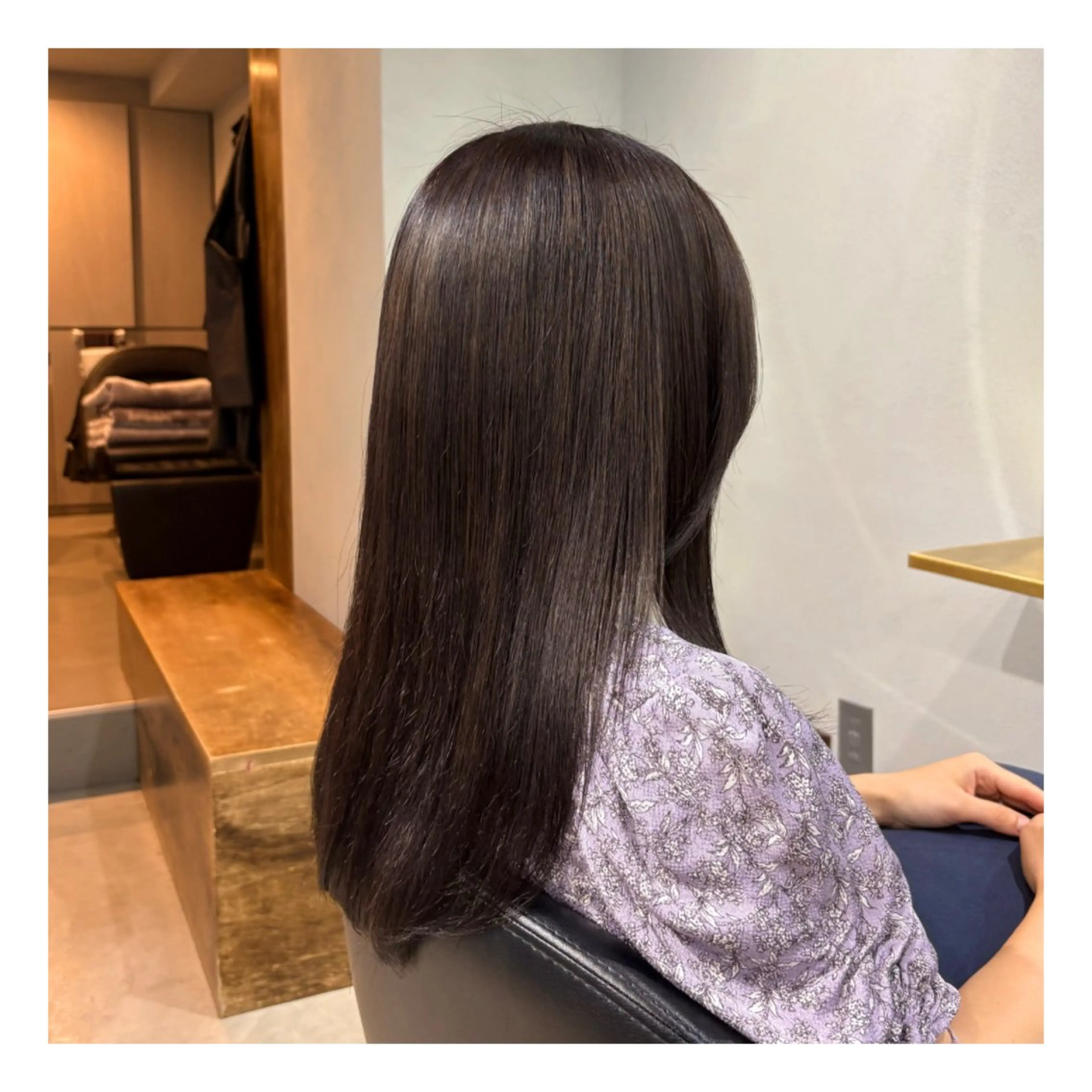 ロング カラー ブリーチ ブラウンカラー ココアブラウン ヘアカラー トリートメント 縮毛矯正特別価格 /表参道/ことりのヘアスタイル