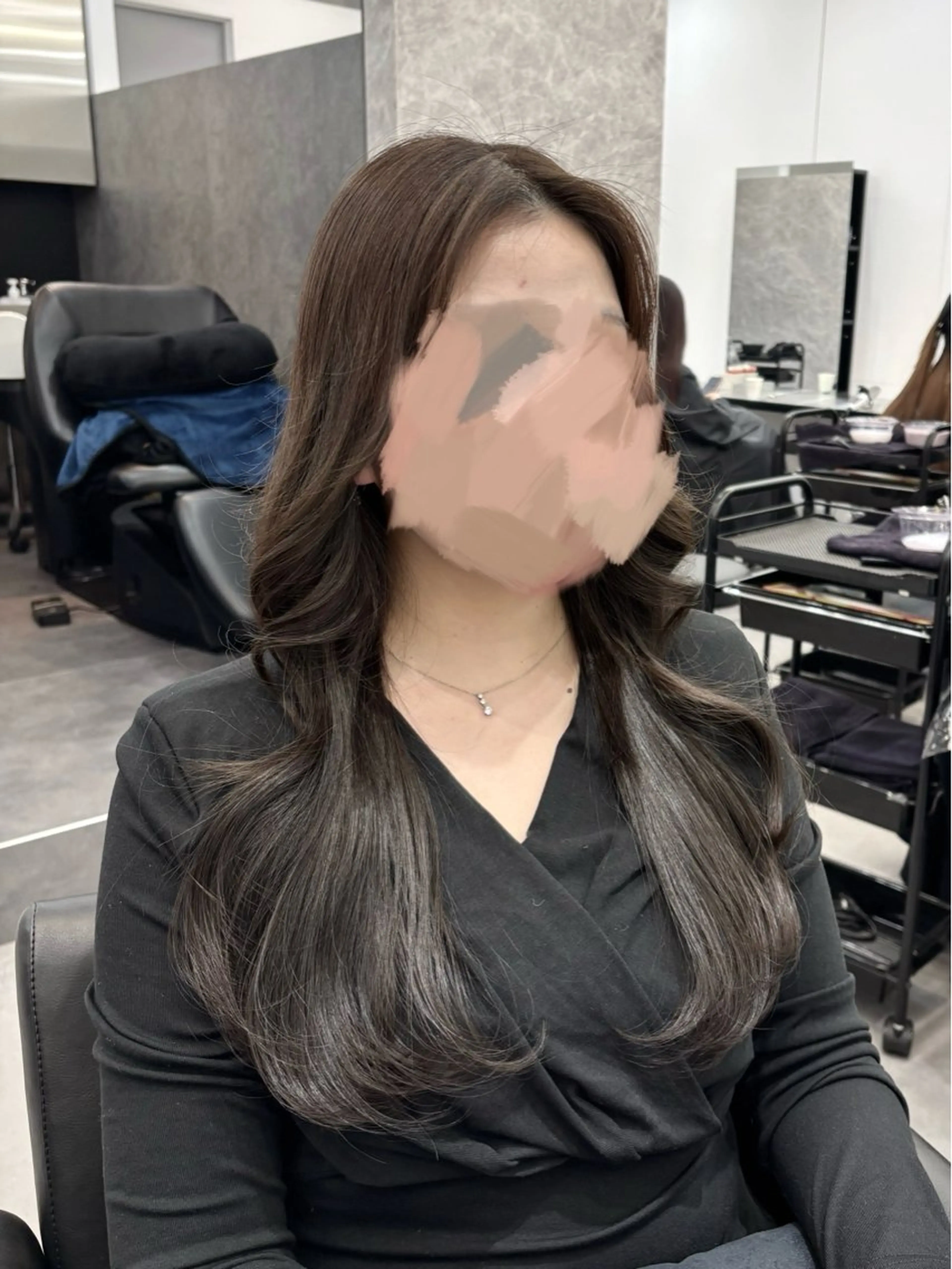 ロング カット ヘアカラー 縮毛矯正 トリートメント 酸性縮毛矯正 Coreすずのヘアスタイル