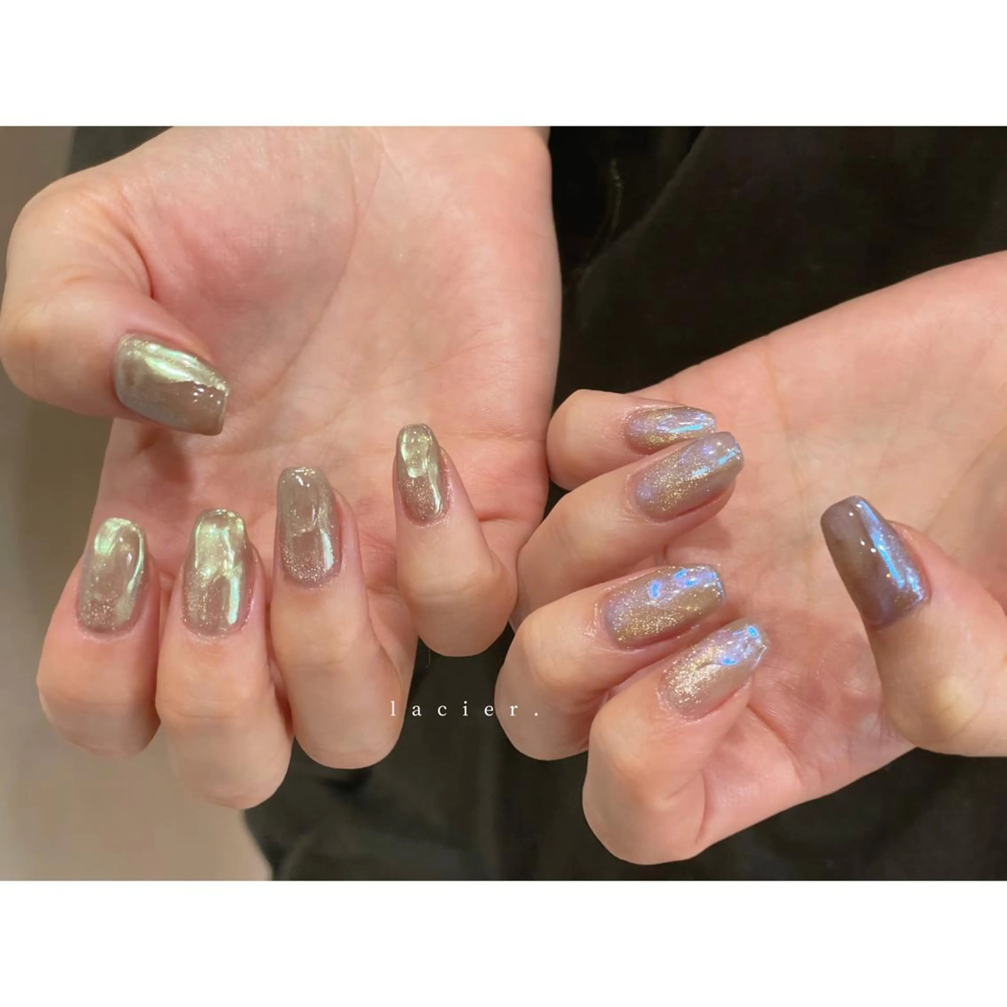 ネイル アートネイル マグネットネイル ミラーネイル ニュアンスネイル ワンカラーネイル lacier nailのネイルデザイン
