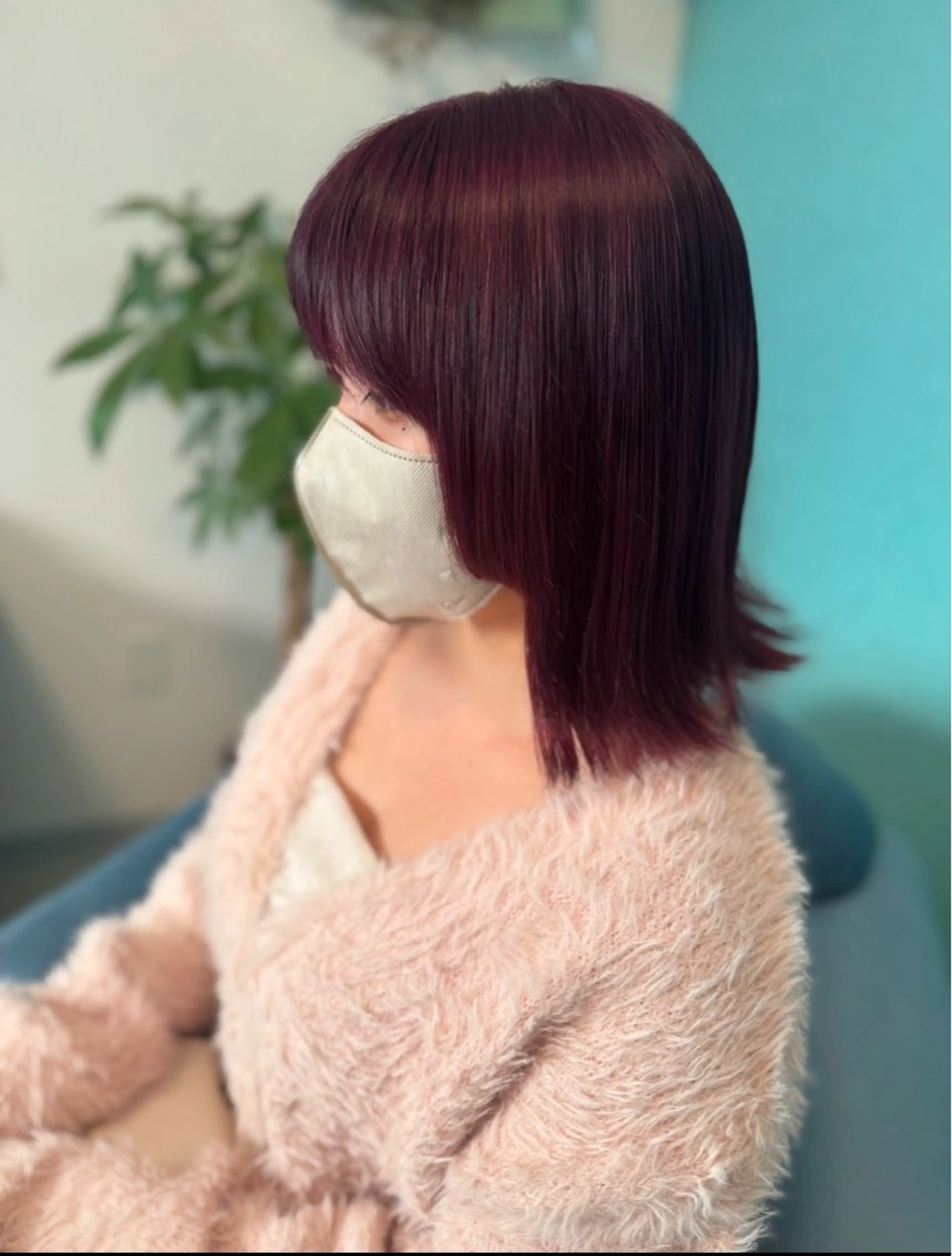 カラー ピンクカラー ピンクパープル ヘアカラー かじわら りんねのヘアスタイル