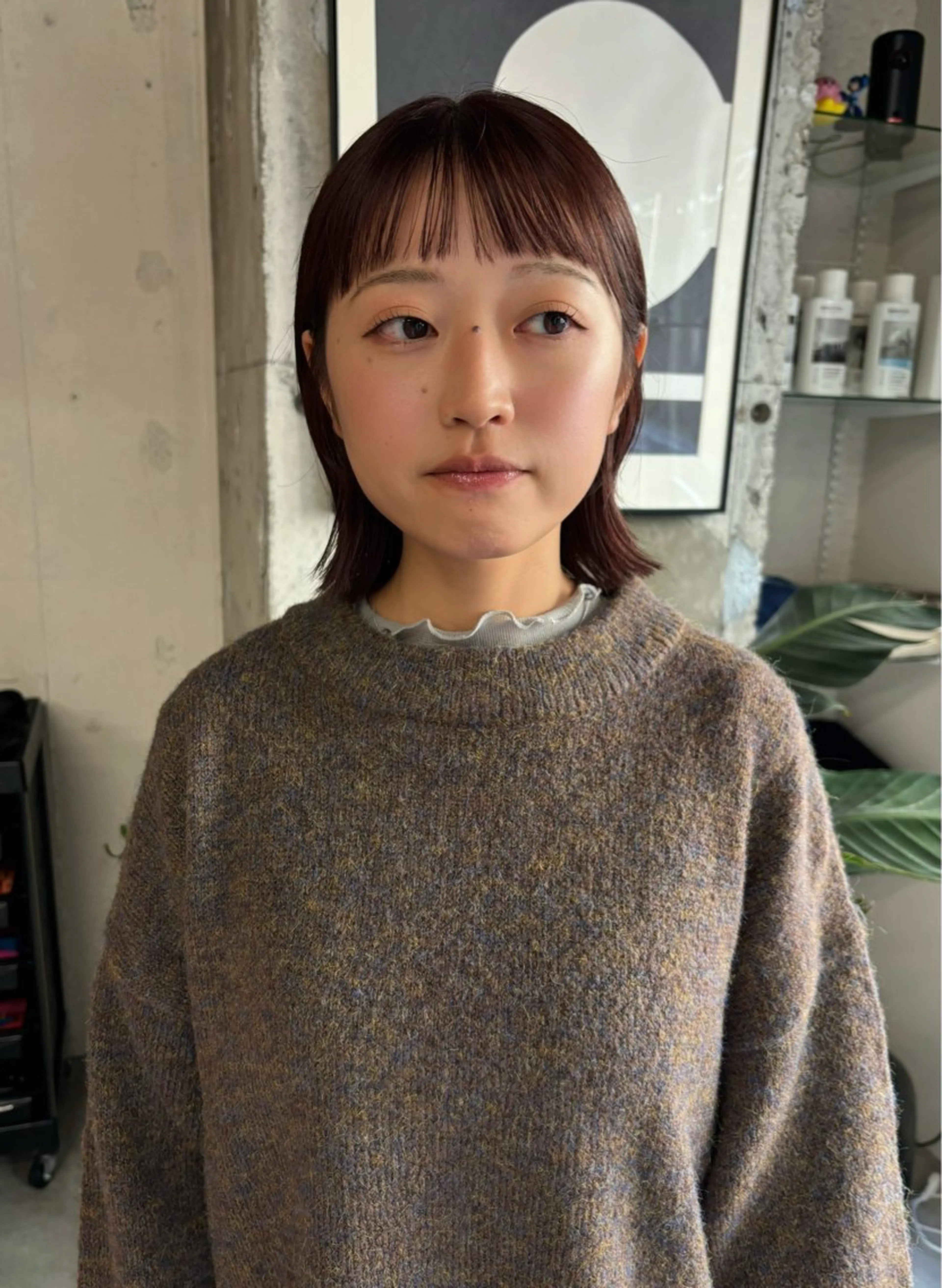 ミディアム カラー 永田 愛莉のヘアスタイル