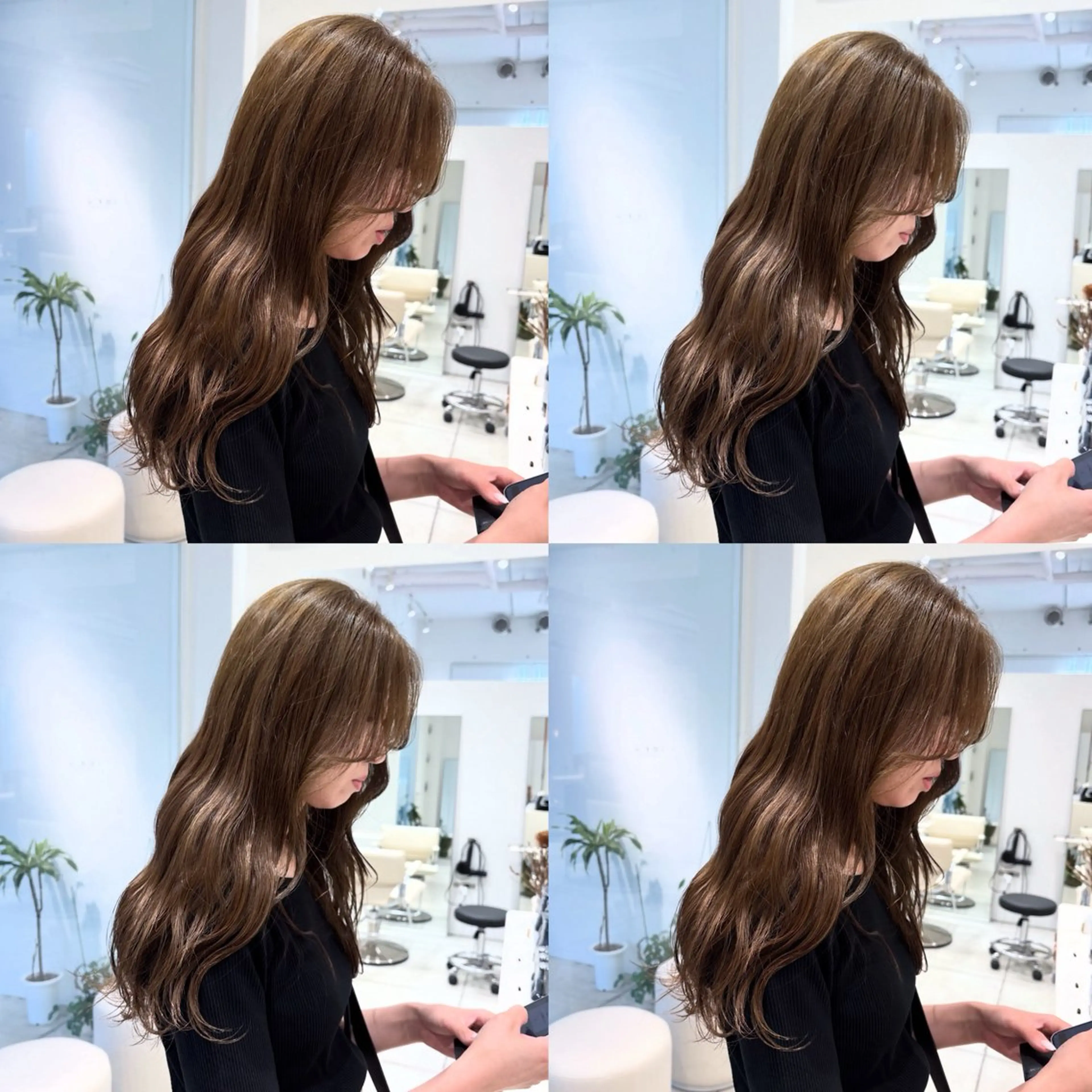 セミロング カラー アッシュ ベージュカラー ブリーチ ブラウンカラー ブラウンベージュ ヘアカラー トリートメント ヘッドスパ ヘアセット カジュアルを女っぽく 𝗮𝘆𝗮𝗰𝗼のヘアスタイル