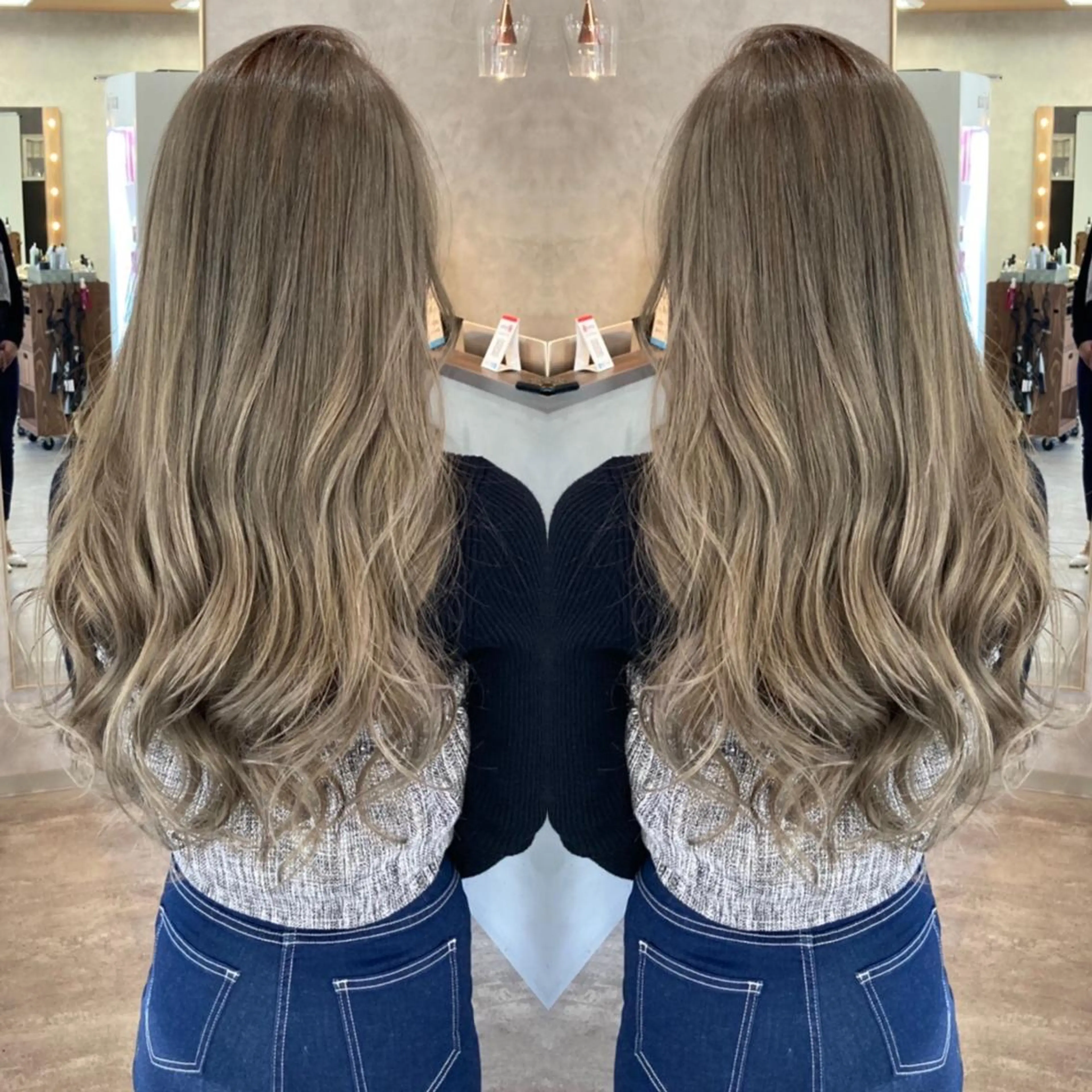 ロング カラー ベージュカラー ブリーチ グラデーションカラー ミルクティーベージュ ヘアカラー トリートメント RIENSリエンス ✂️木村康二✂️のヘアスタイル