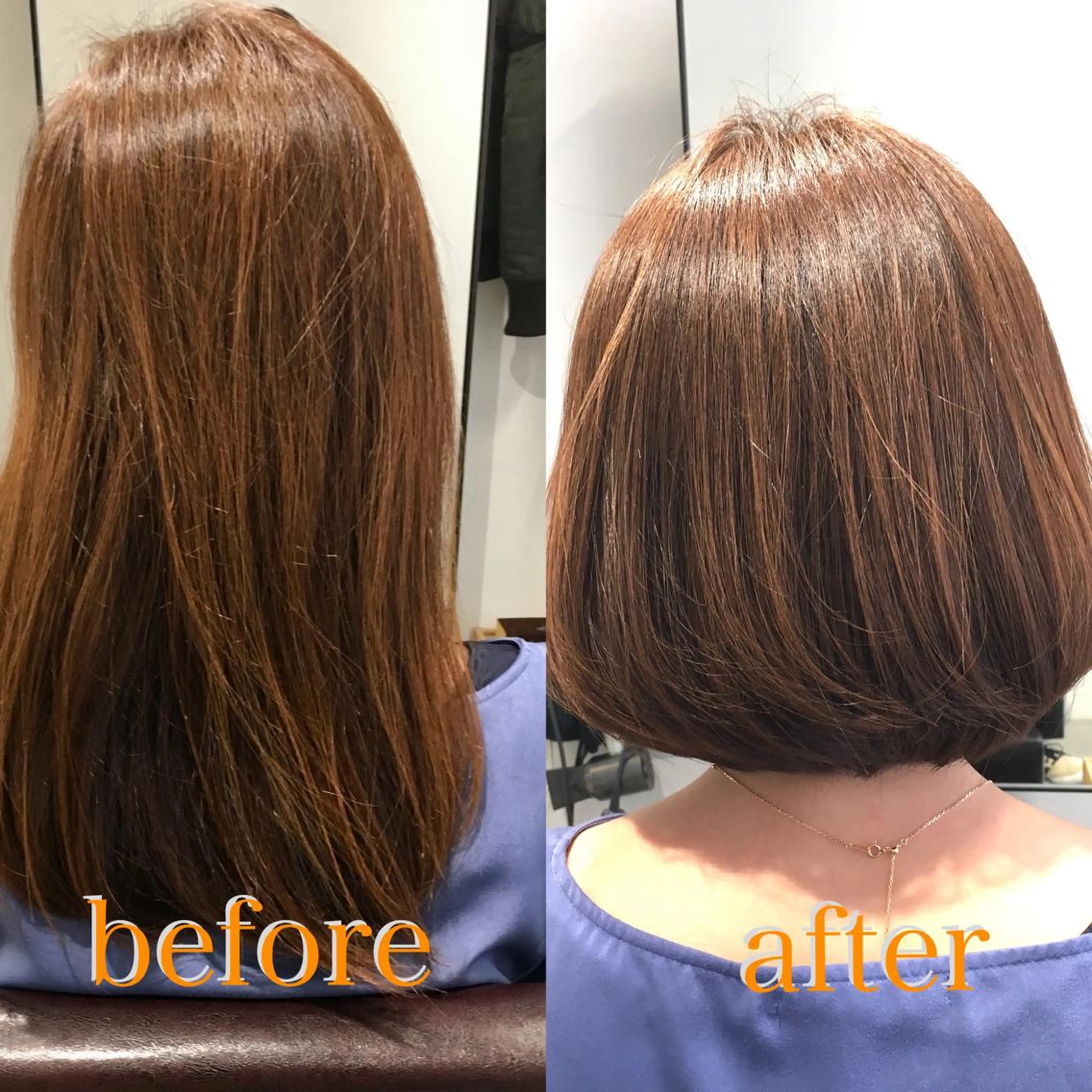 ミディアム ボブ トリートメント カット ヘアカラー パーマ 縮毛矯正 トリートメント イガラシ ジュン/髪質改善のヘアスタイル