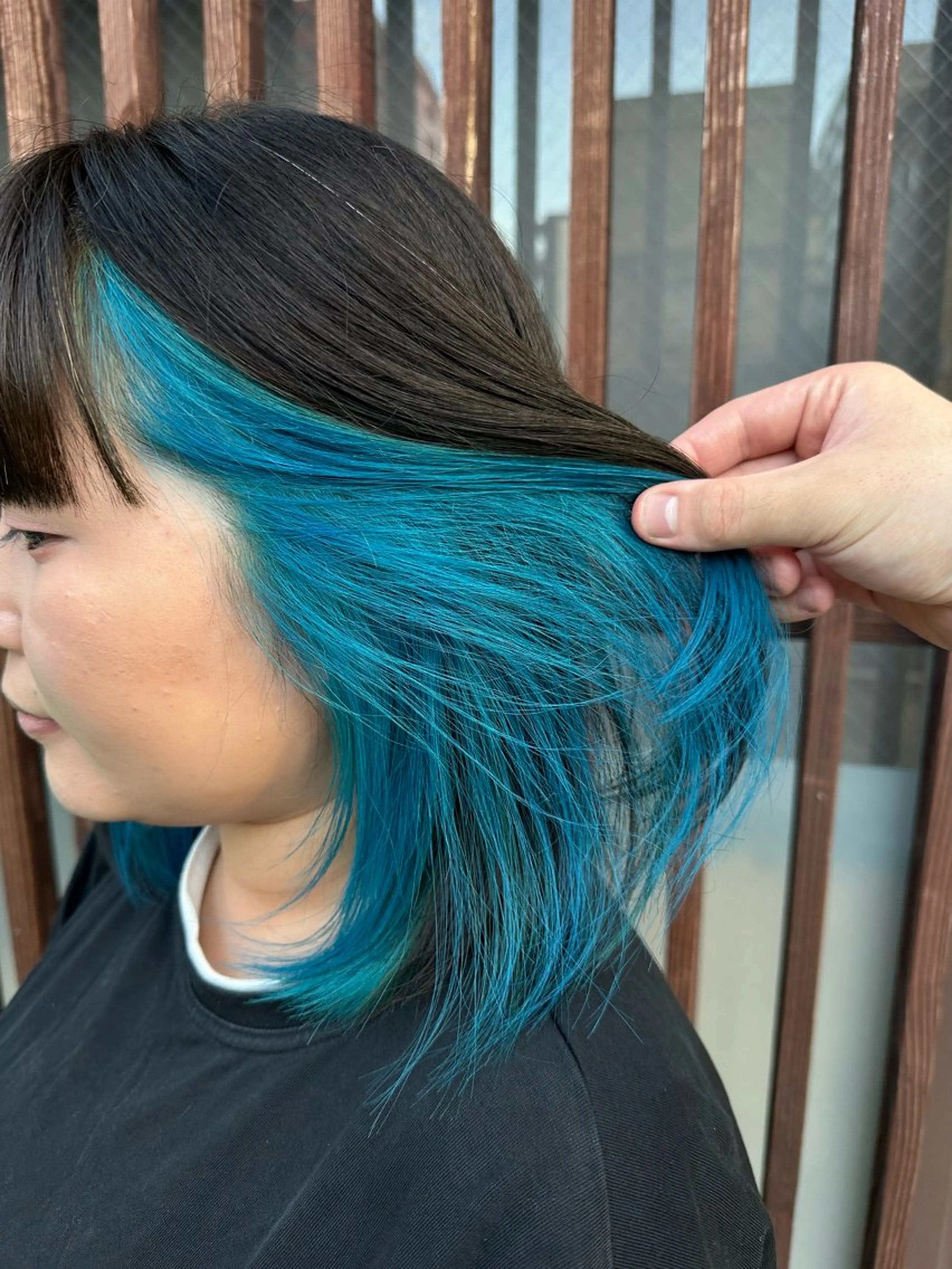 ショート カラー ブルーカラー インナーカラー ヘアカラー 大人かわいいインナー カラー/菊池柊真🎨のヘアスタイル