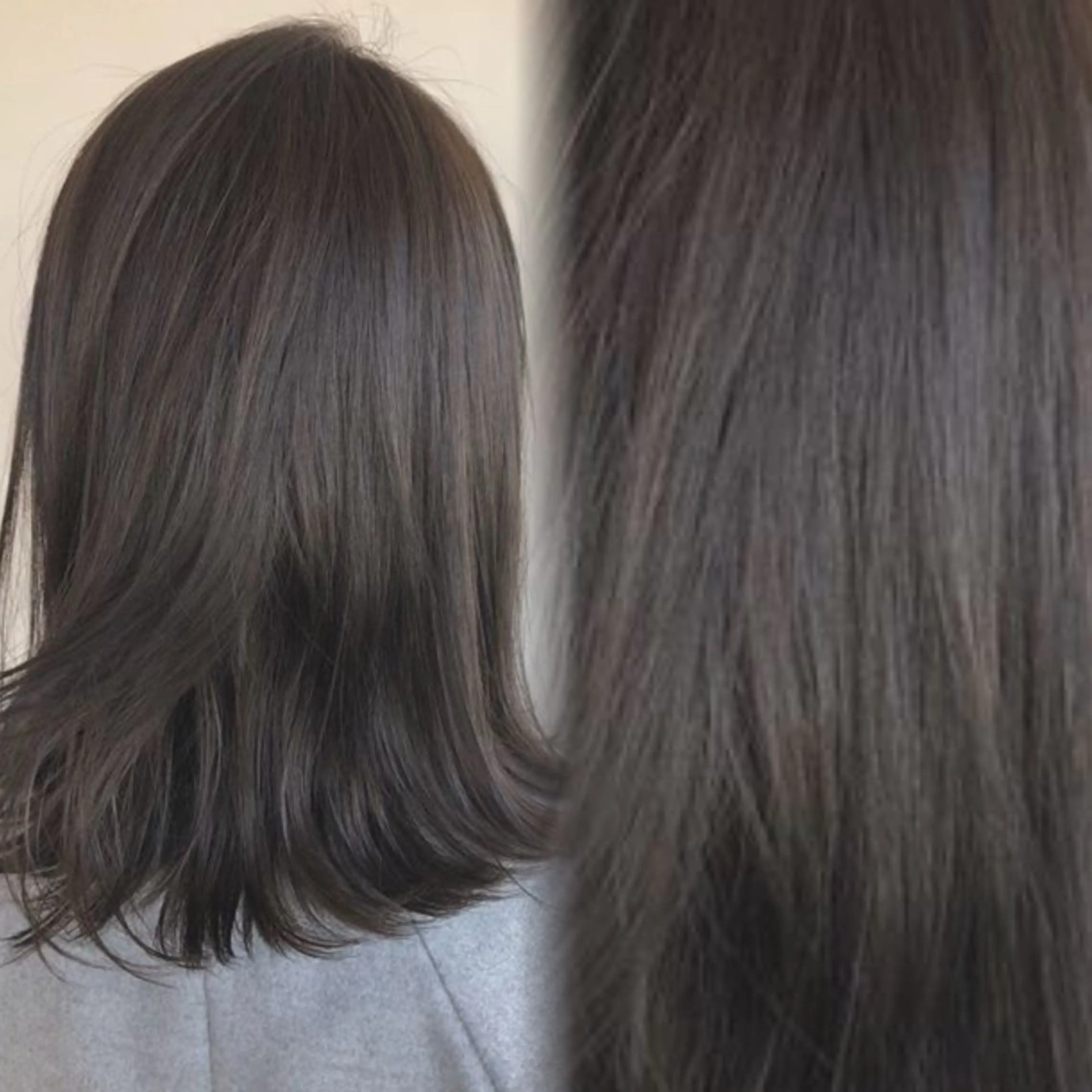 ミディアム カラー 透明感カラー グレージュ ヘアカラー 艶髪/韓国ヘア/ 透明感カラー/ トワのヘアスタイル