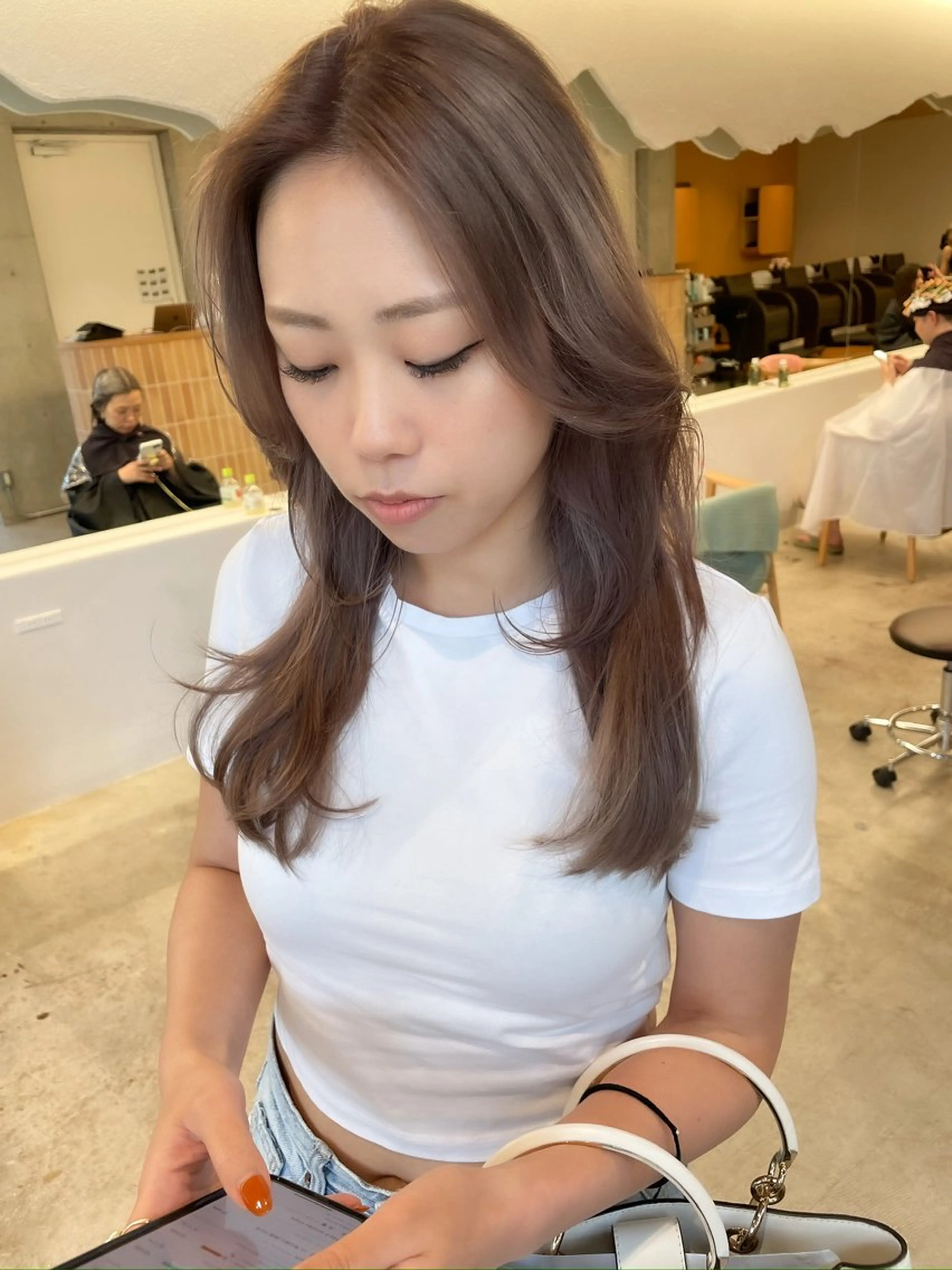 ミディアム カラー ヘアアレンジ キッズ ミニボブ/ブリーチ 🌈MISATOのヘアスタイル