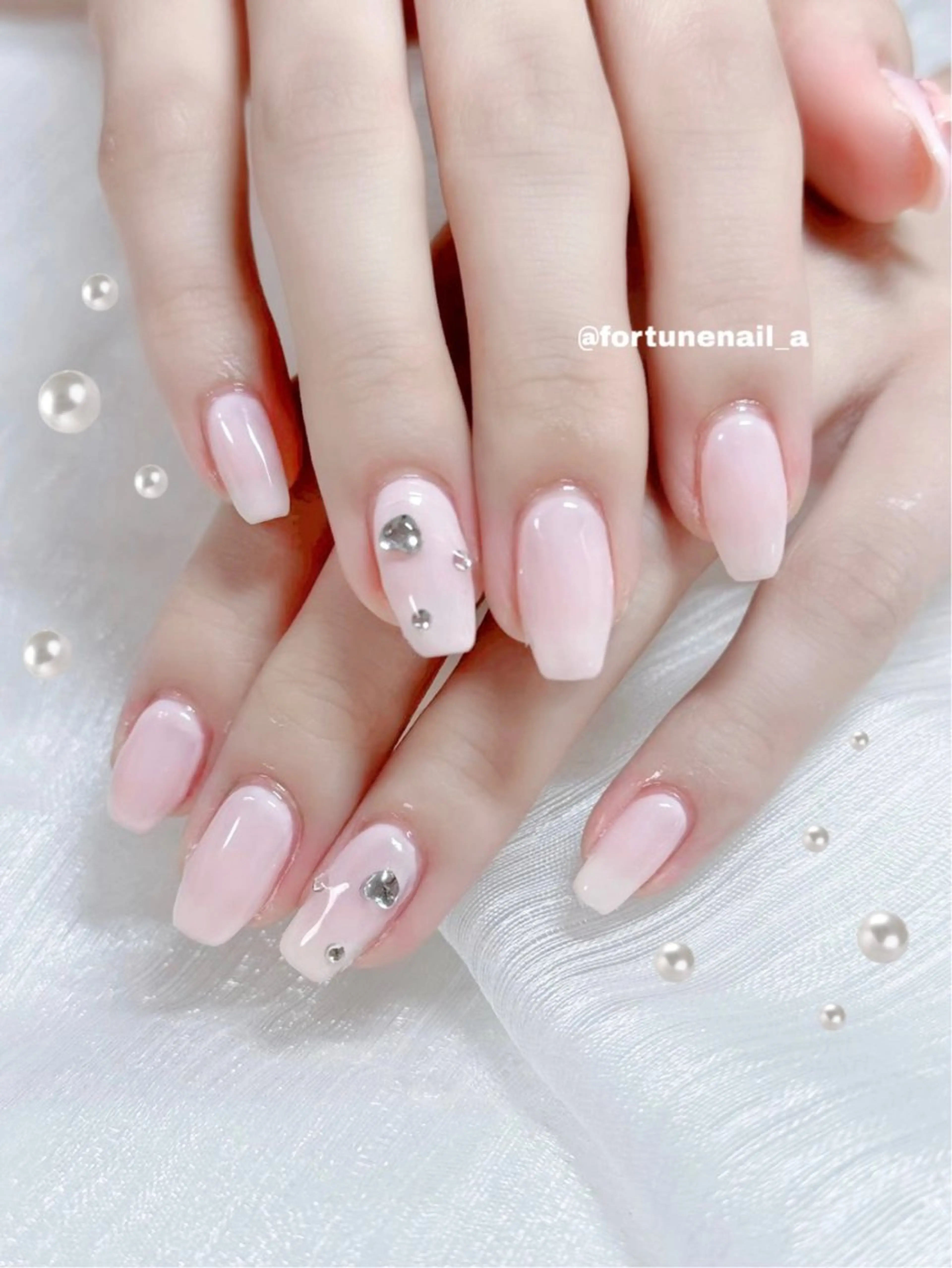 ネイル ハート ハンドネイル ✩.*🎀 aoi🎀のネイルデザイン