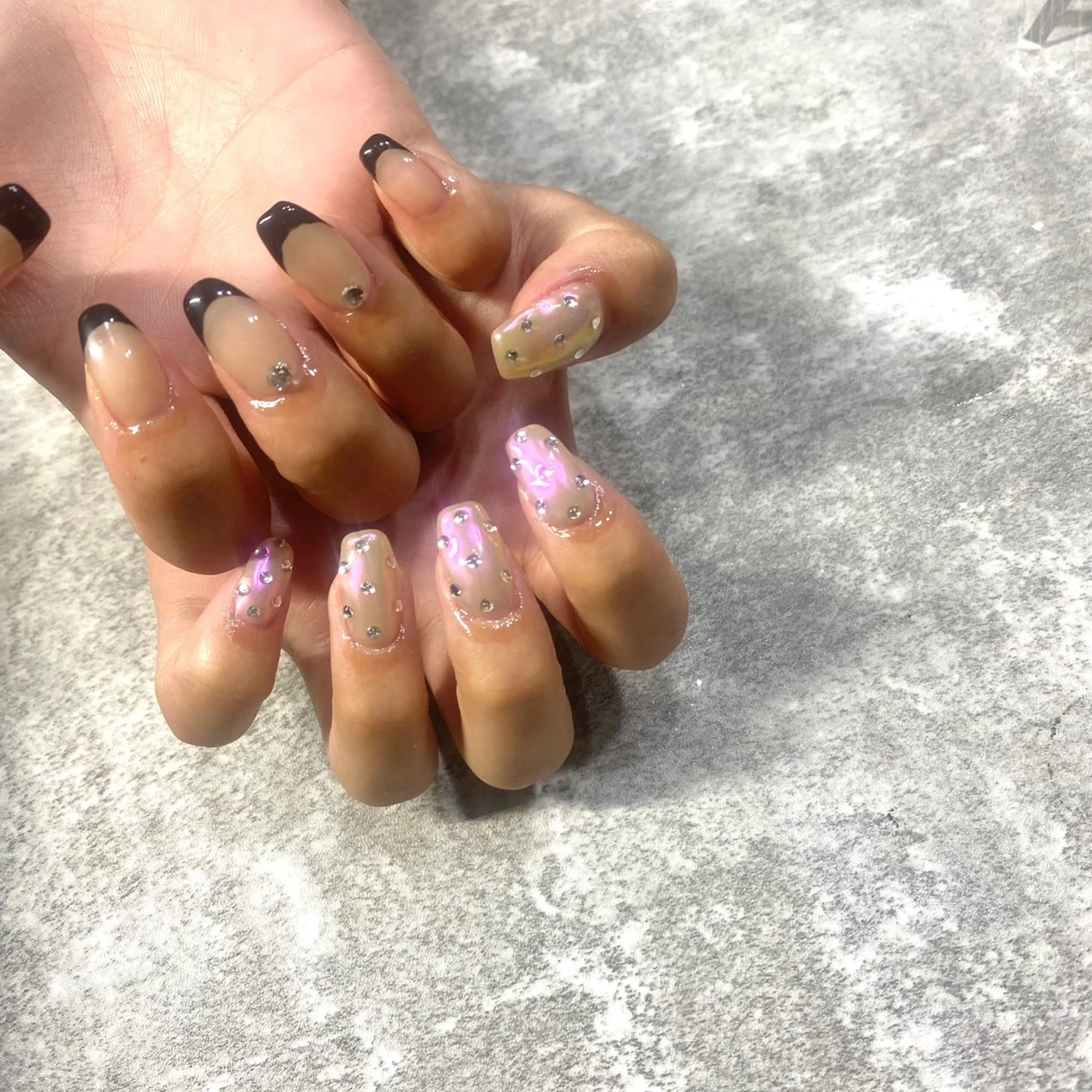 ネイル オーロラネイル フレンチネイル ワンホンネイル ハンドネイル ★Rinail... .のネイルデザイン