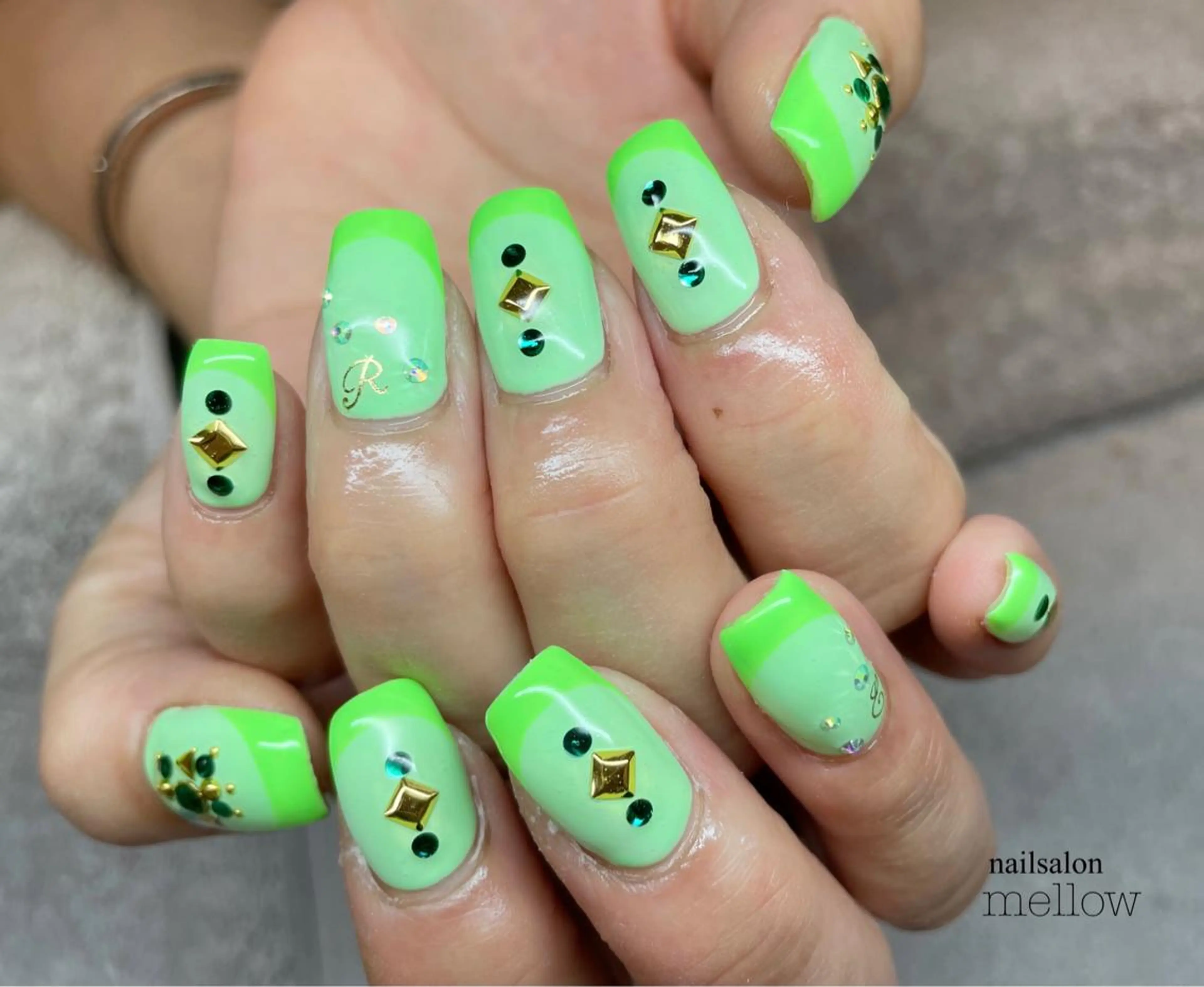 ネイル グリーン 大山 浩美のネイルデザイン