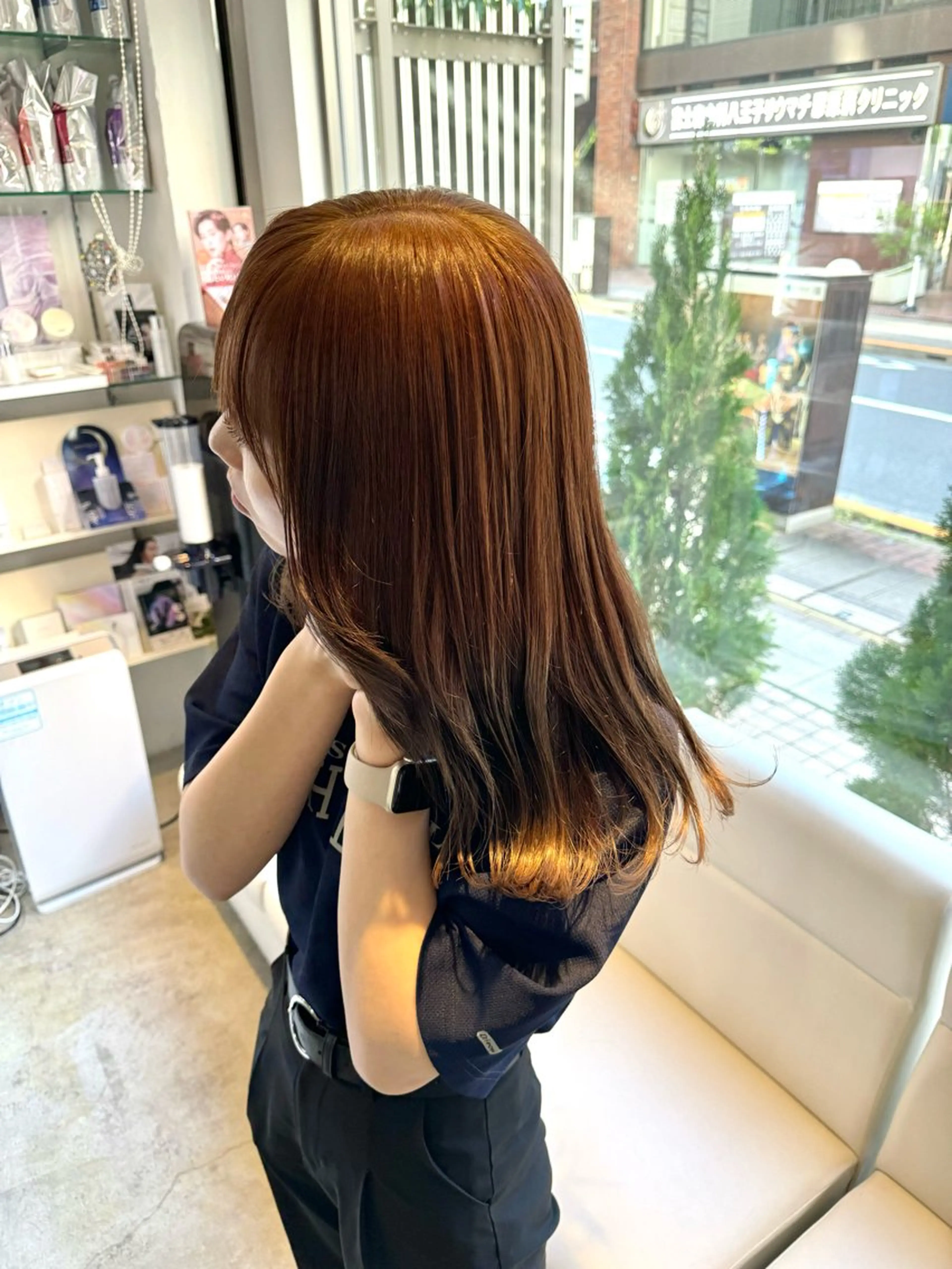 ミディアム カラー ブラウンカラー オレンジ オレンジブラウン ヘアカラー トリートメント 透明感カラー🌱 🍑天野琴音🍑のヘアスタイル