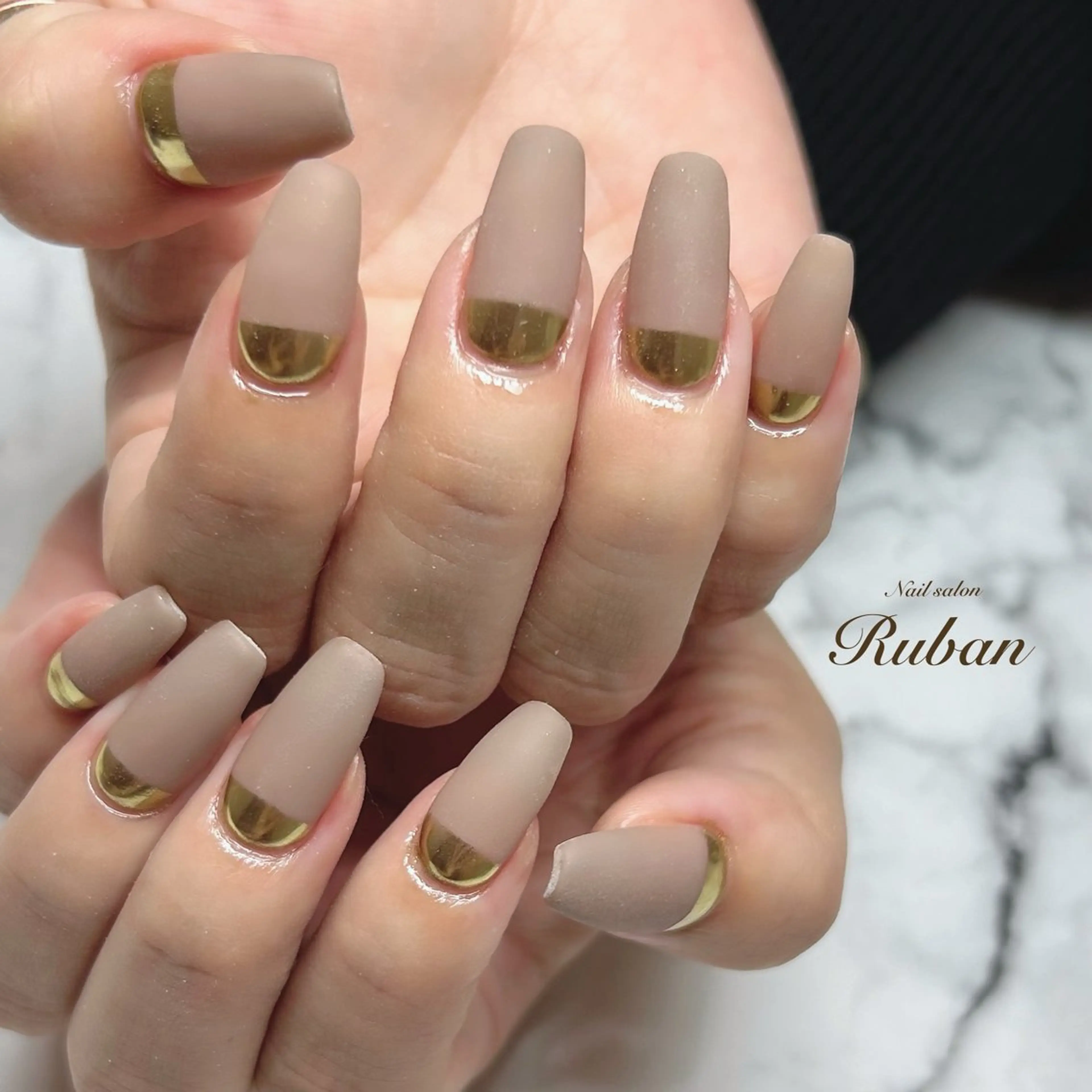 ネイル ロングネイル マットネイル ミラーネイル Nail salon Rubanのネイルデザイン
