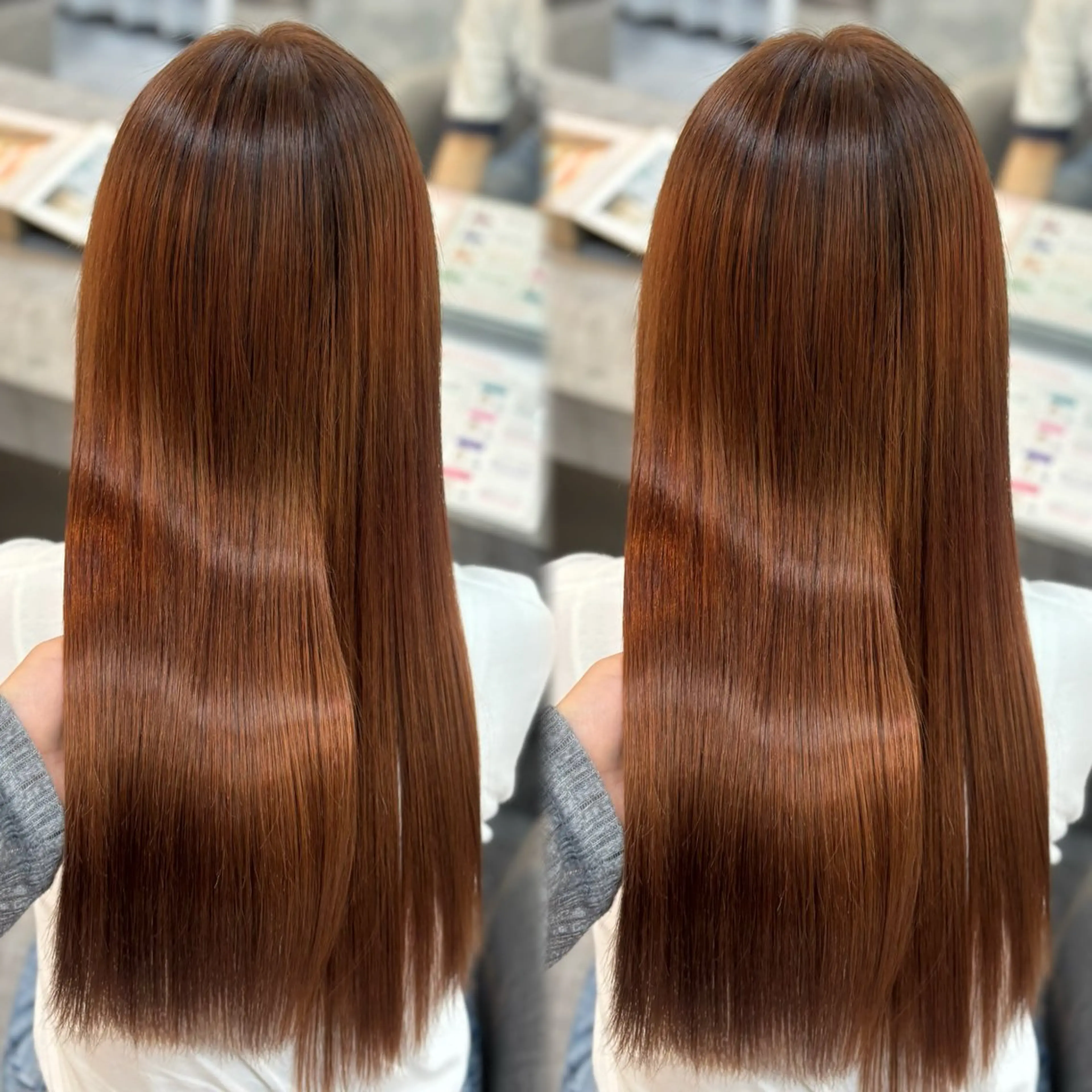 ロング カラー ベージュカラー オレンジ オレンジベージュ 似合わせカット ヘアカラー 🐈‍⬛momo🐾 ダブルカラーのヘアスタイル