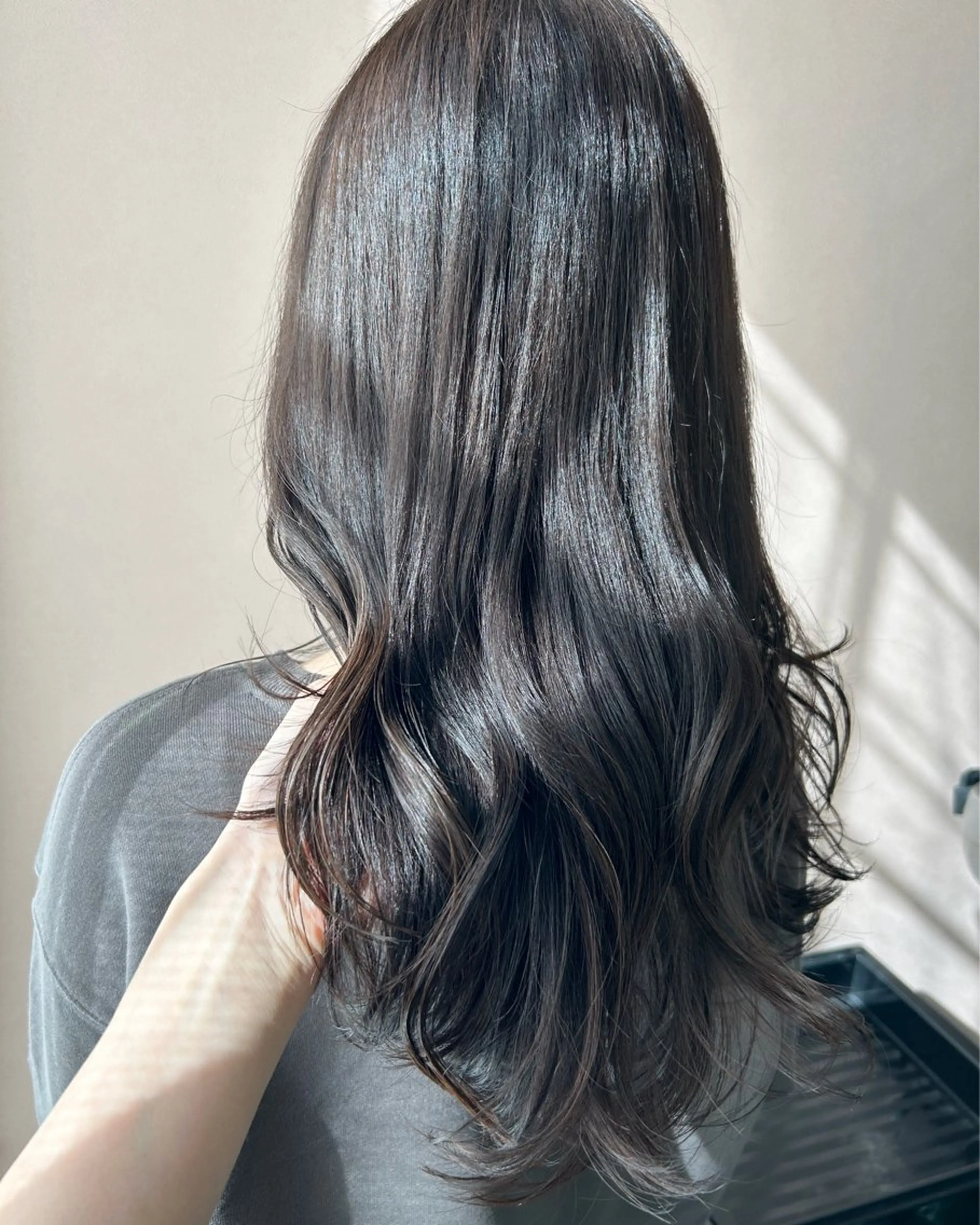 ロング カラー グレージュ hub hair レイヤー/透明感のヘアスタイル