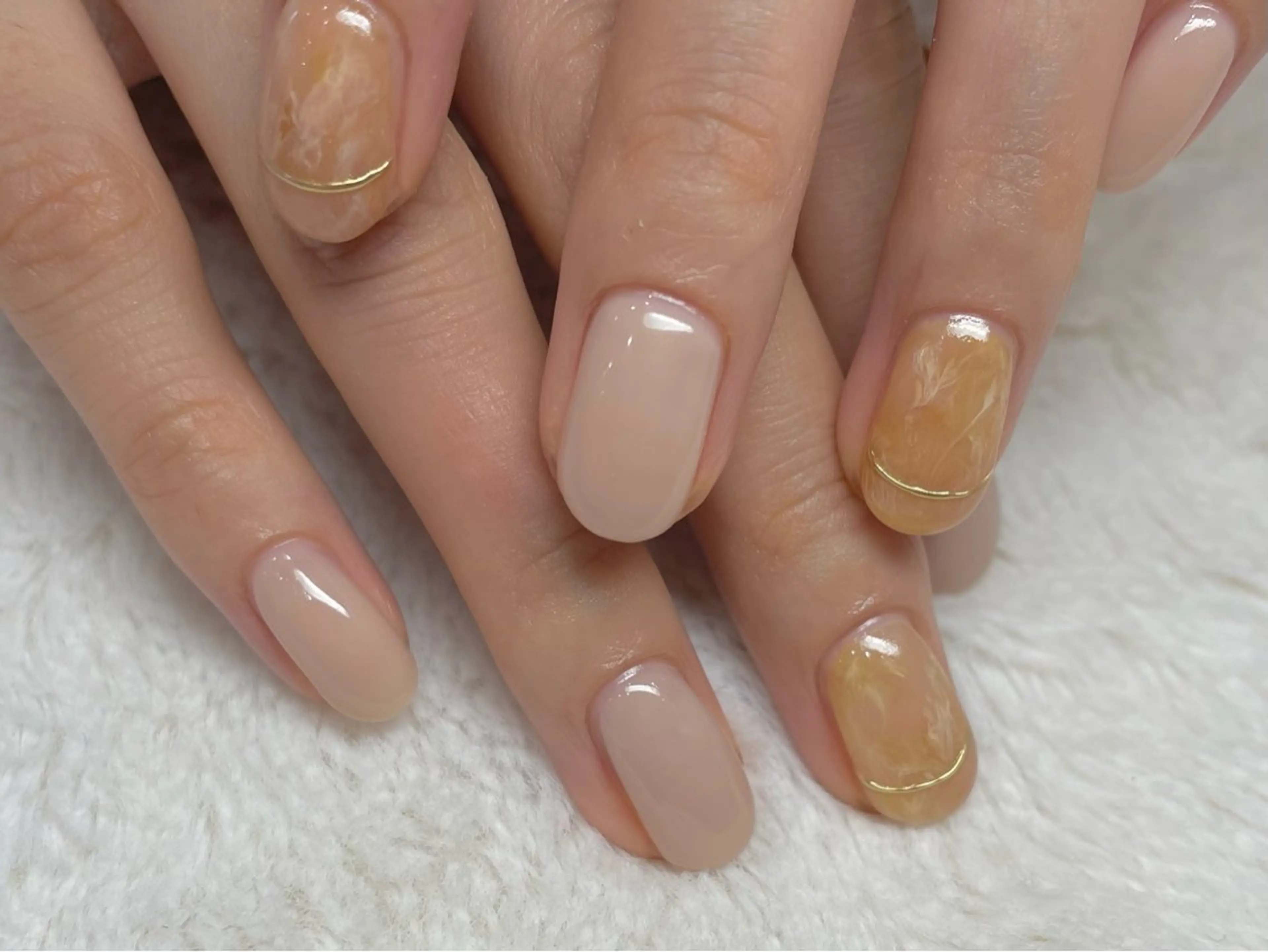 ネイル ニュアンスネイル オレンジ riri-nail Rie Endoのネイルデザイン